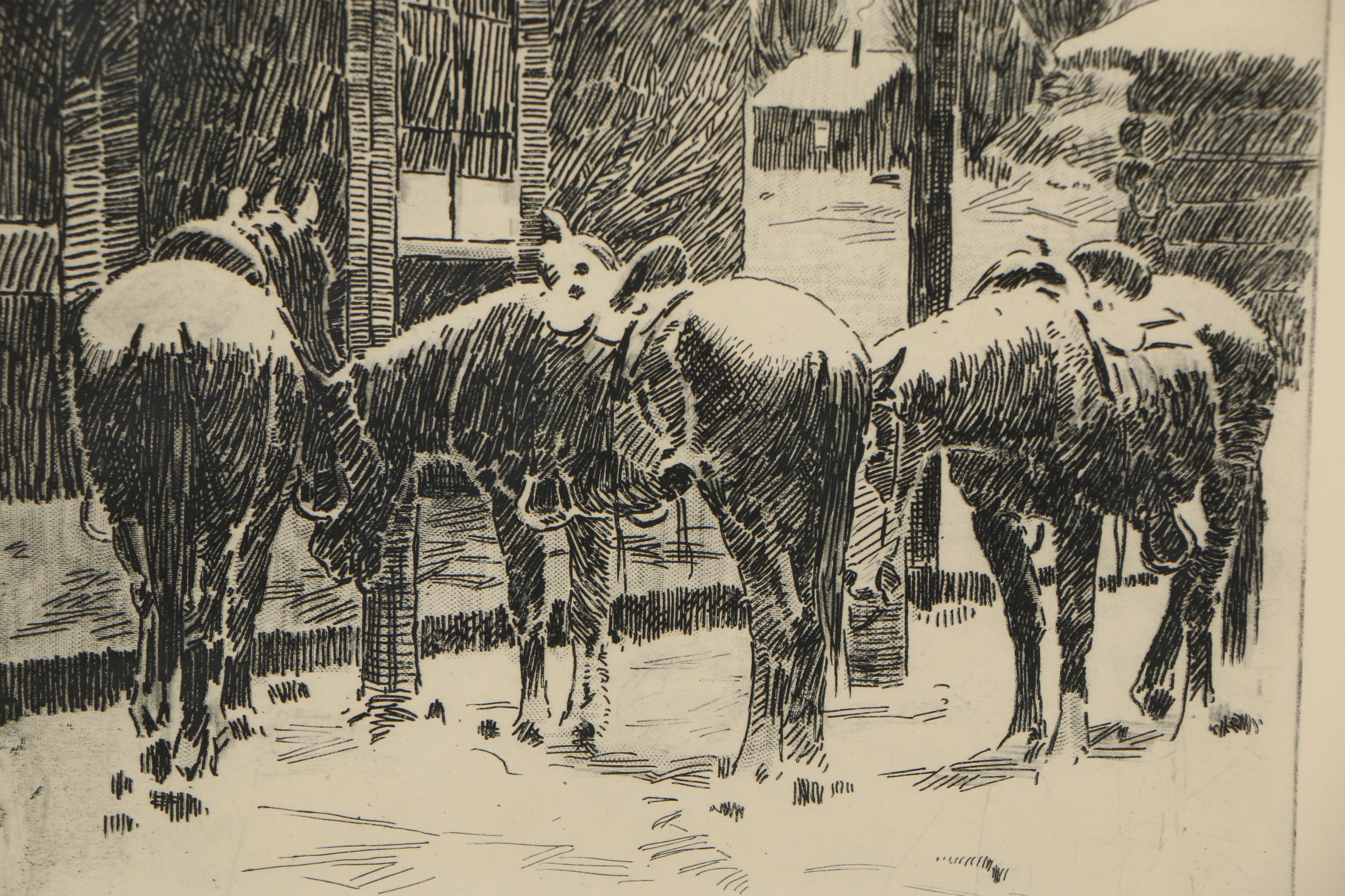 Elling William "Bill" Gollings 1928 Etching "Waiting"