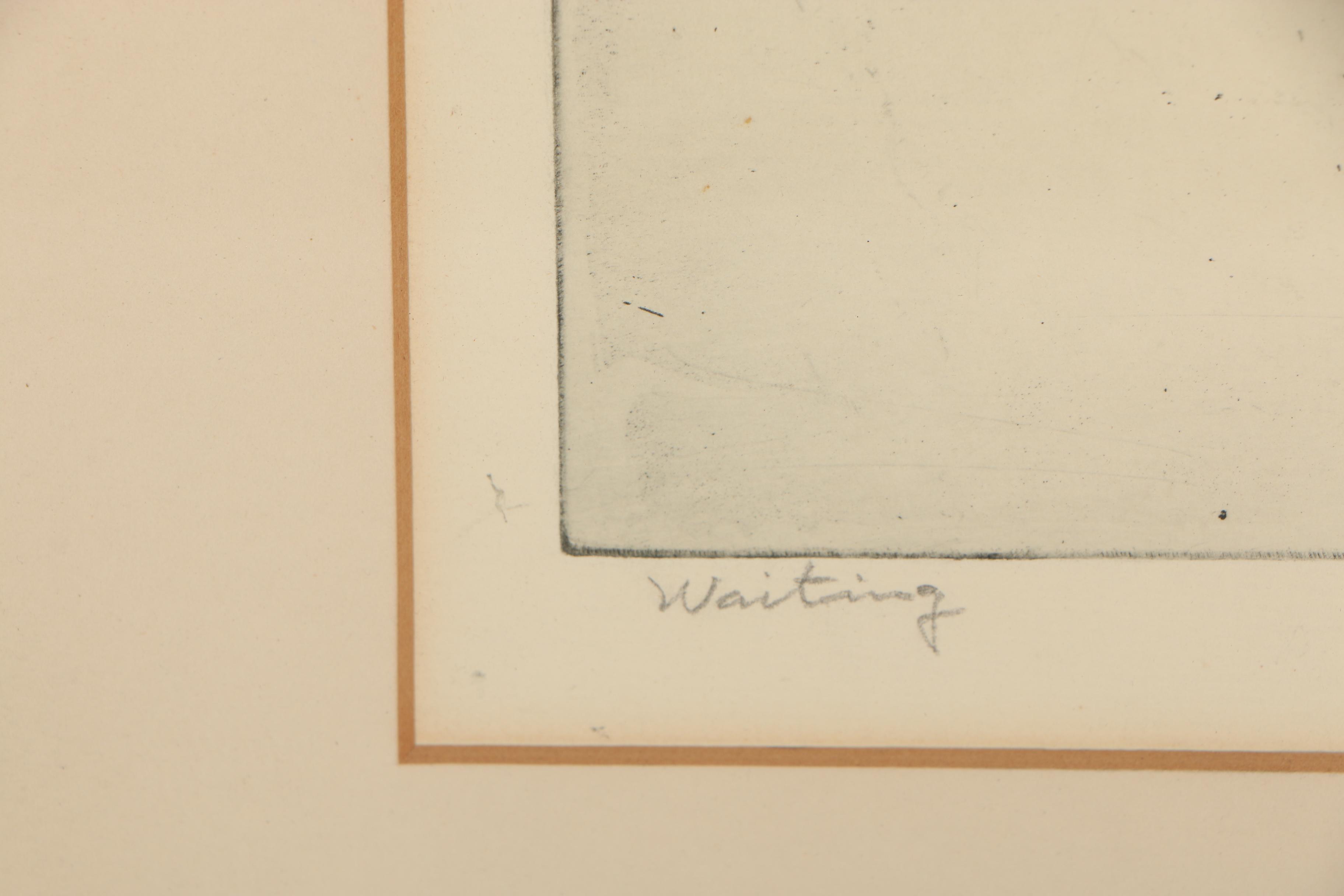 Elling William "Bill" Gollings 1928 Etching "Waiting"