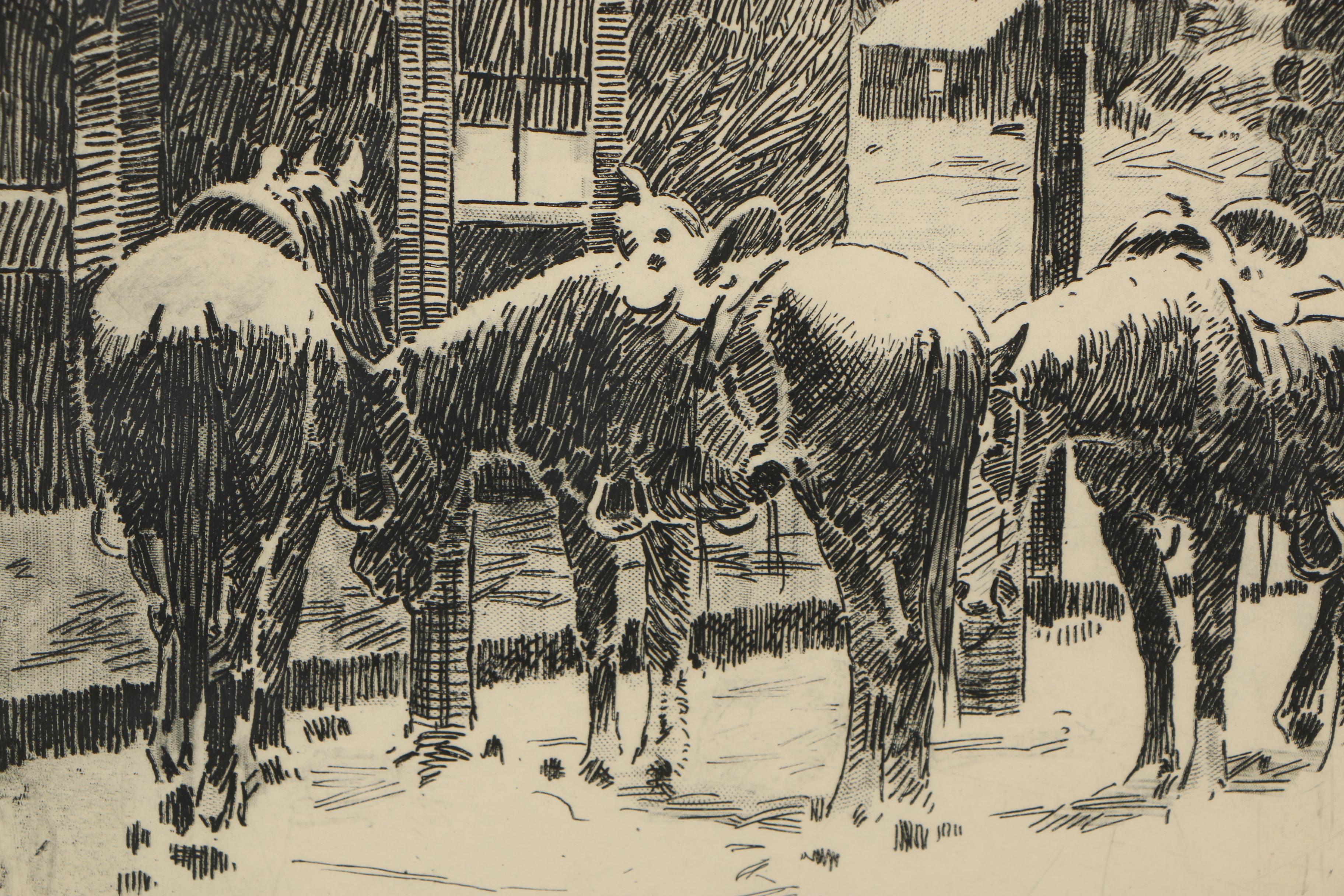 Elling William "Bill" Gollings 1928 Etching "Waiting"