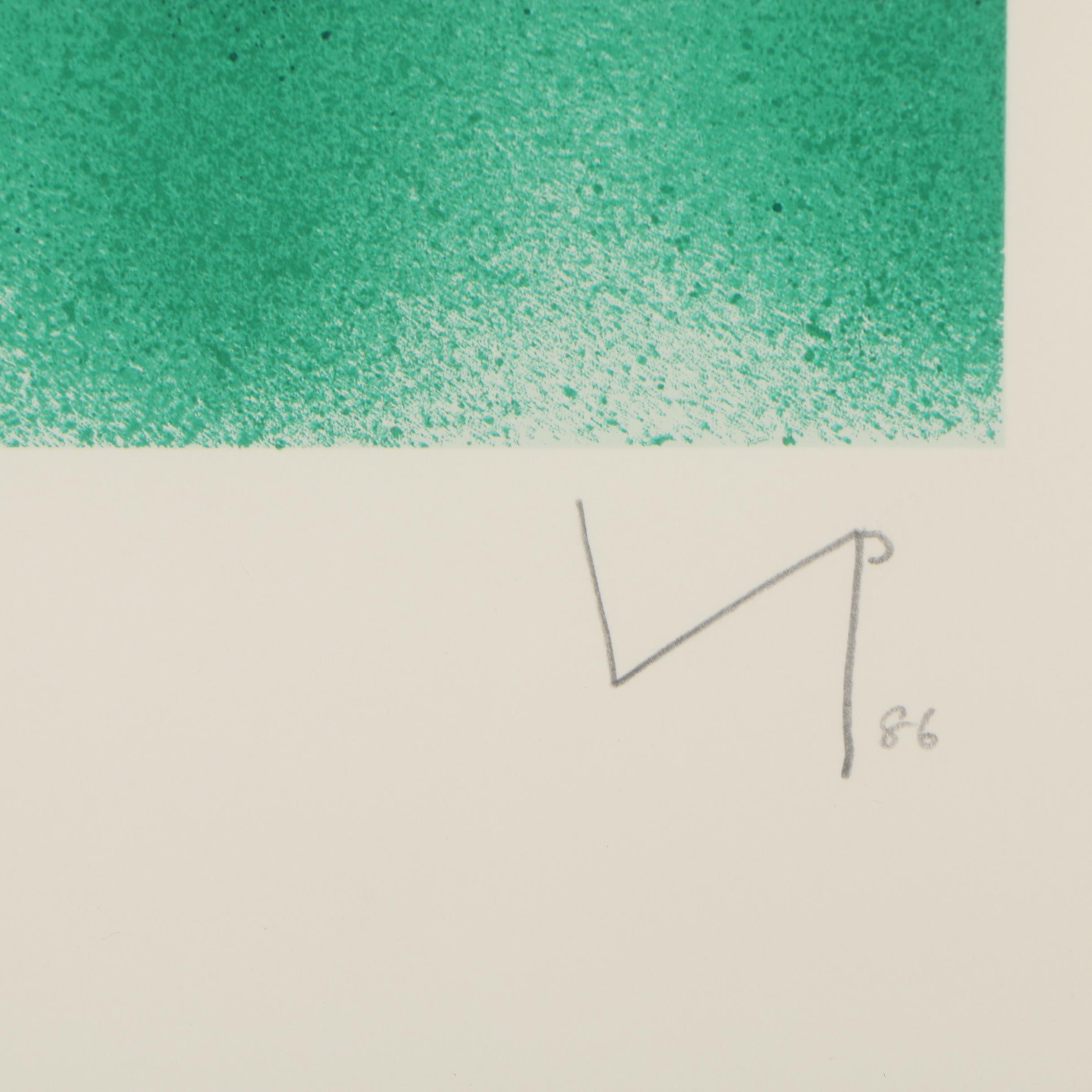 Victor Pasmore Serigraph "Green Darkness"