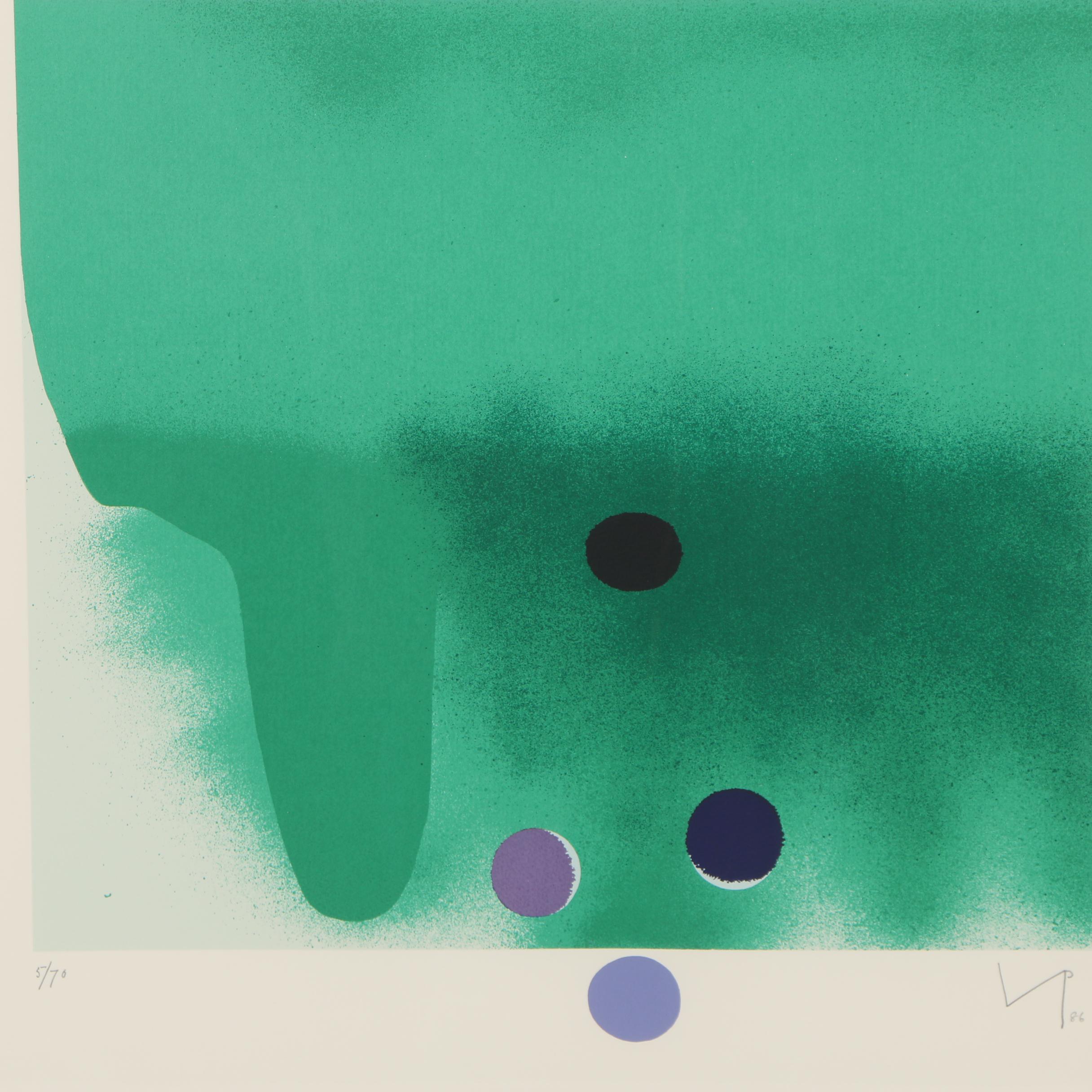 Victor Pasmore Serigraph "Green Darkness"