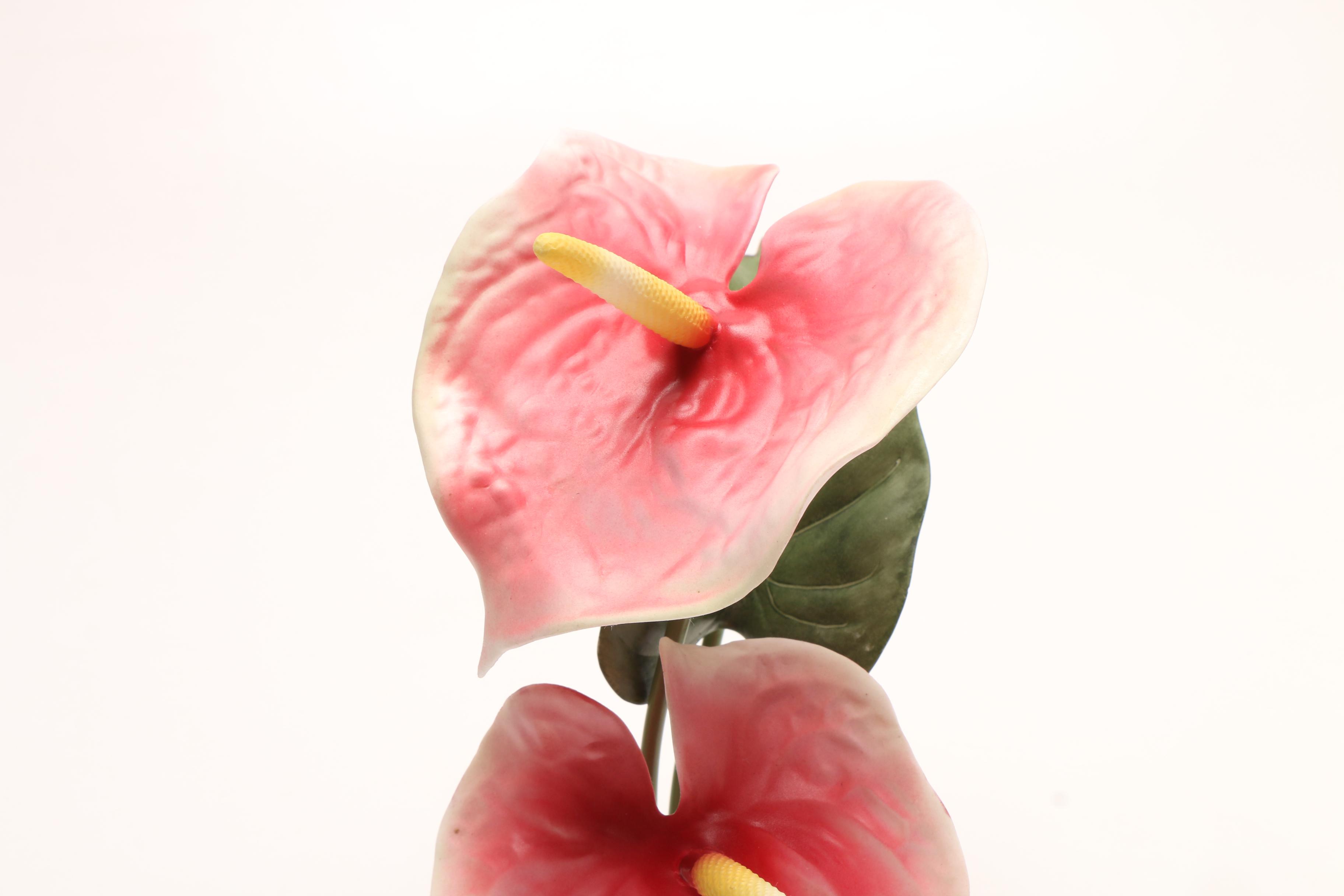 Two Boehm Vintage Porcelain "Anthurium" Flower Sculptures
