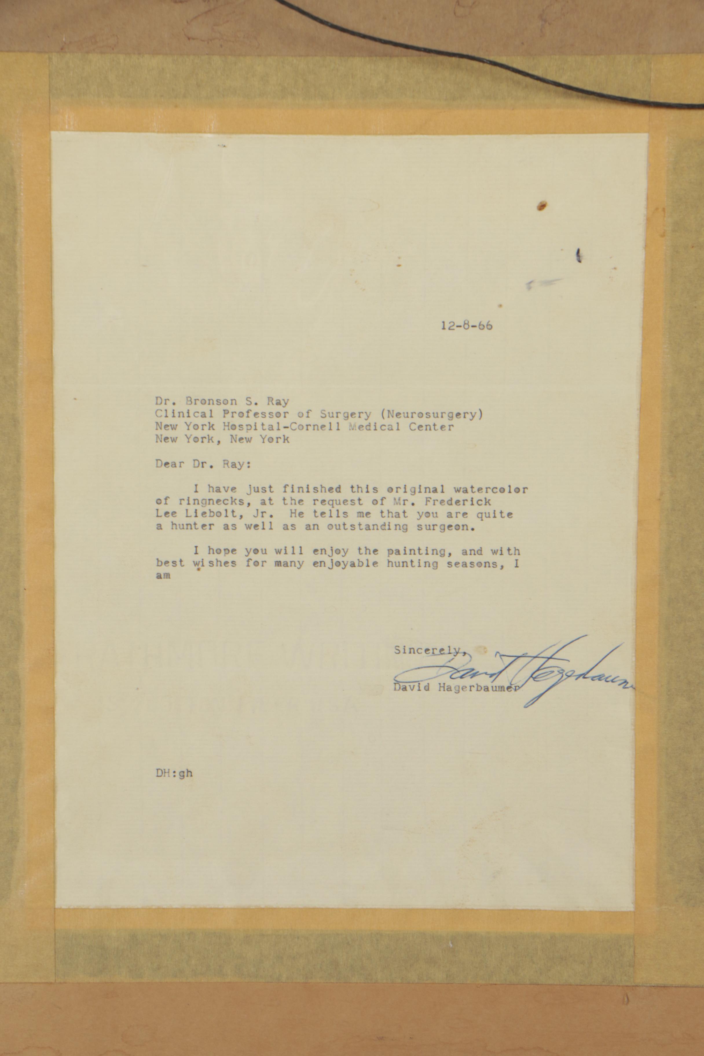 David Hagerbaumer Watercolor Painting "Ringnecks"