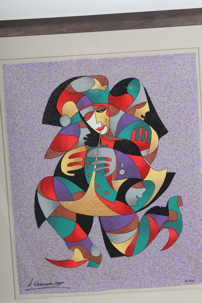 Anatole Krasnyansky "Running Jester" Artist Proof Serigraph