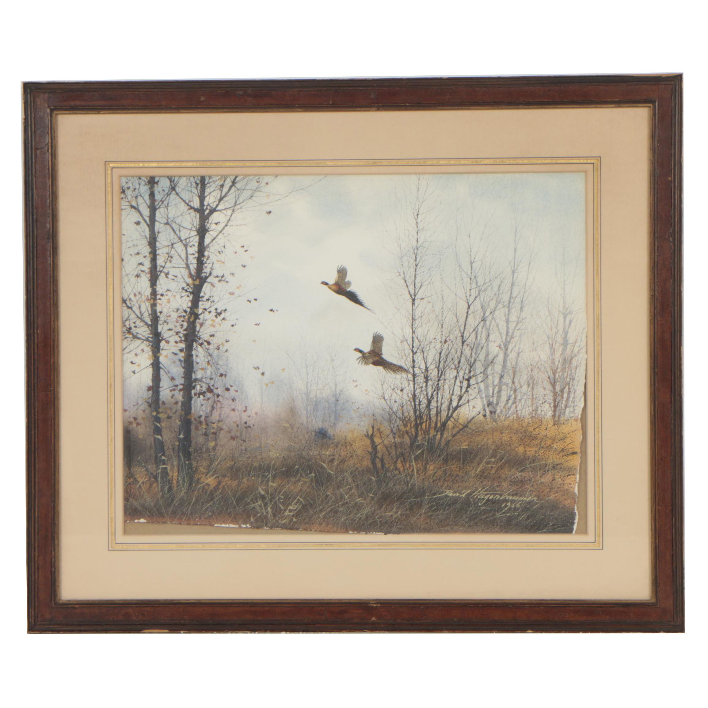 David Hagerbaumer Watercolor Painting "Ringnecks"