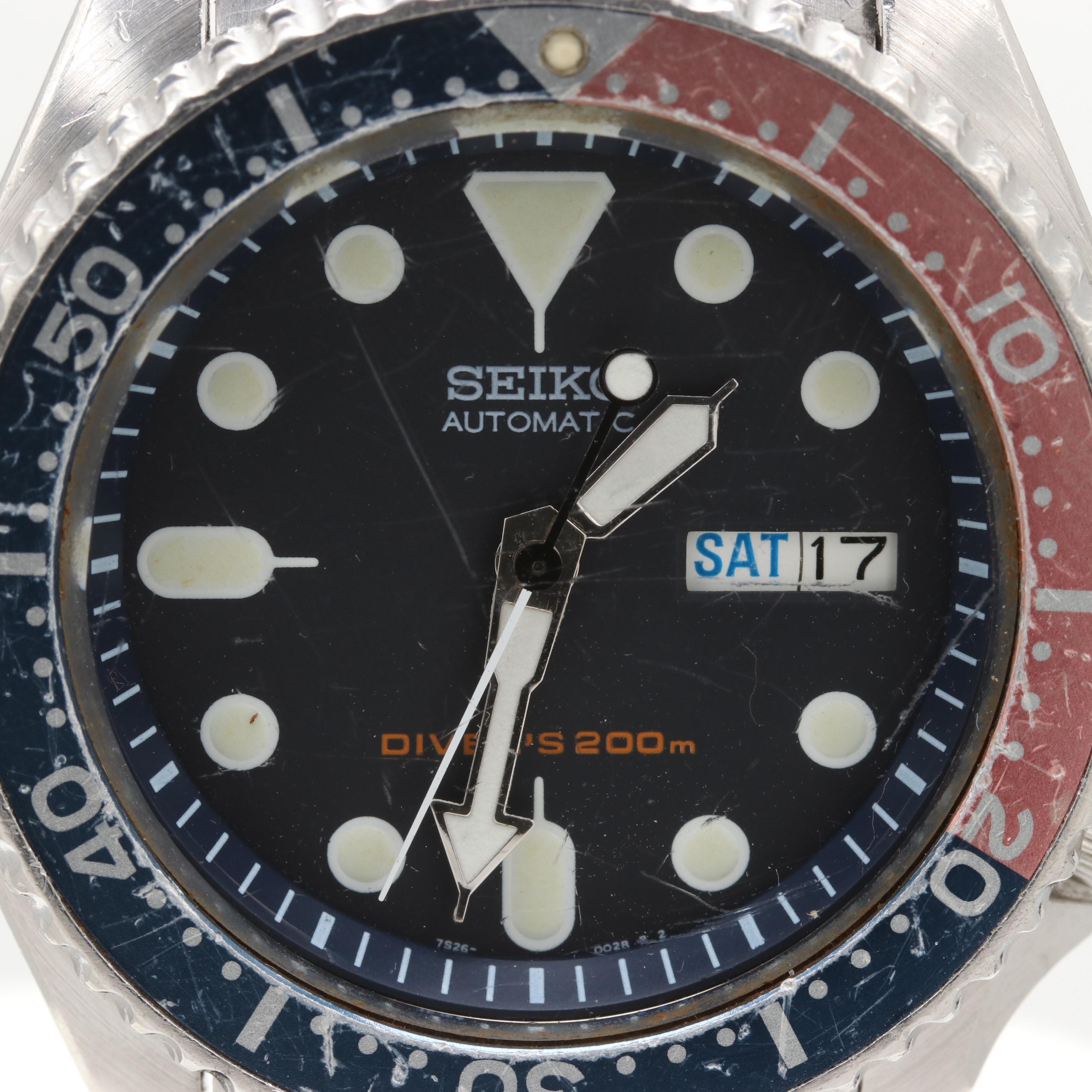 Seiko Diver's 200m Stainless Steel Automatic Watch With Date Window