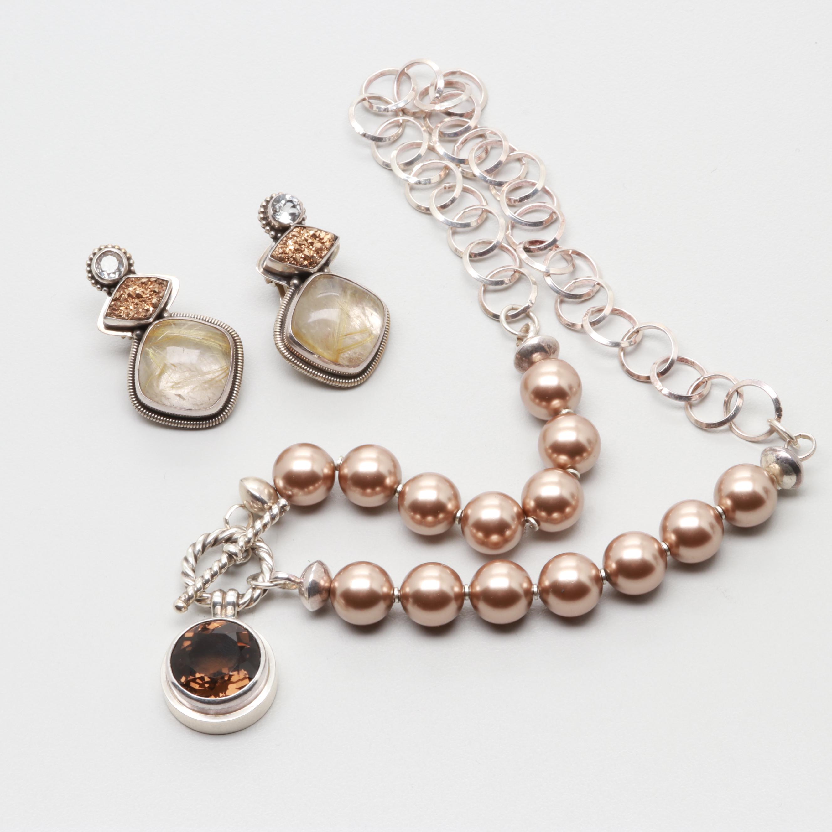 Sterling Silver Jewelry Including Rutilated Quartz and Echo of the Dreamer