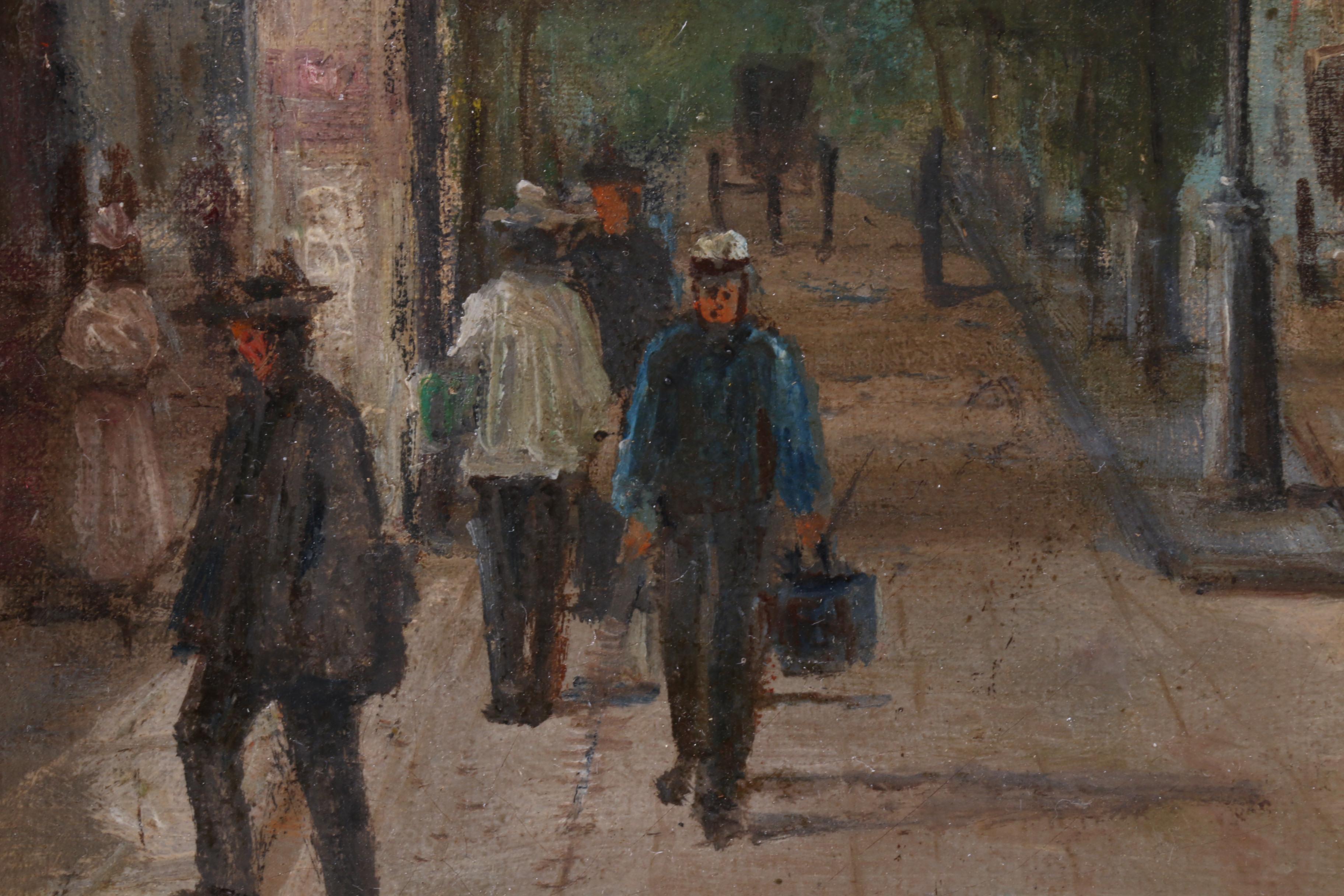 Felix Oil Painting of Late 19th Century Street Scene