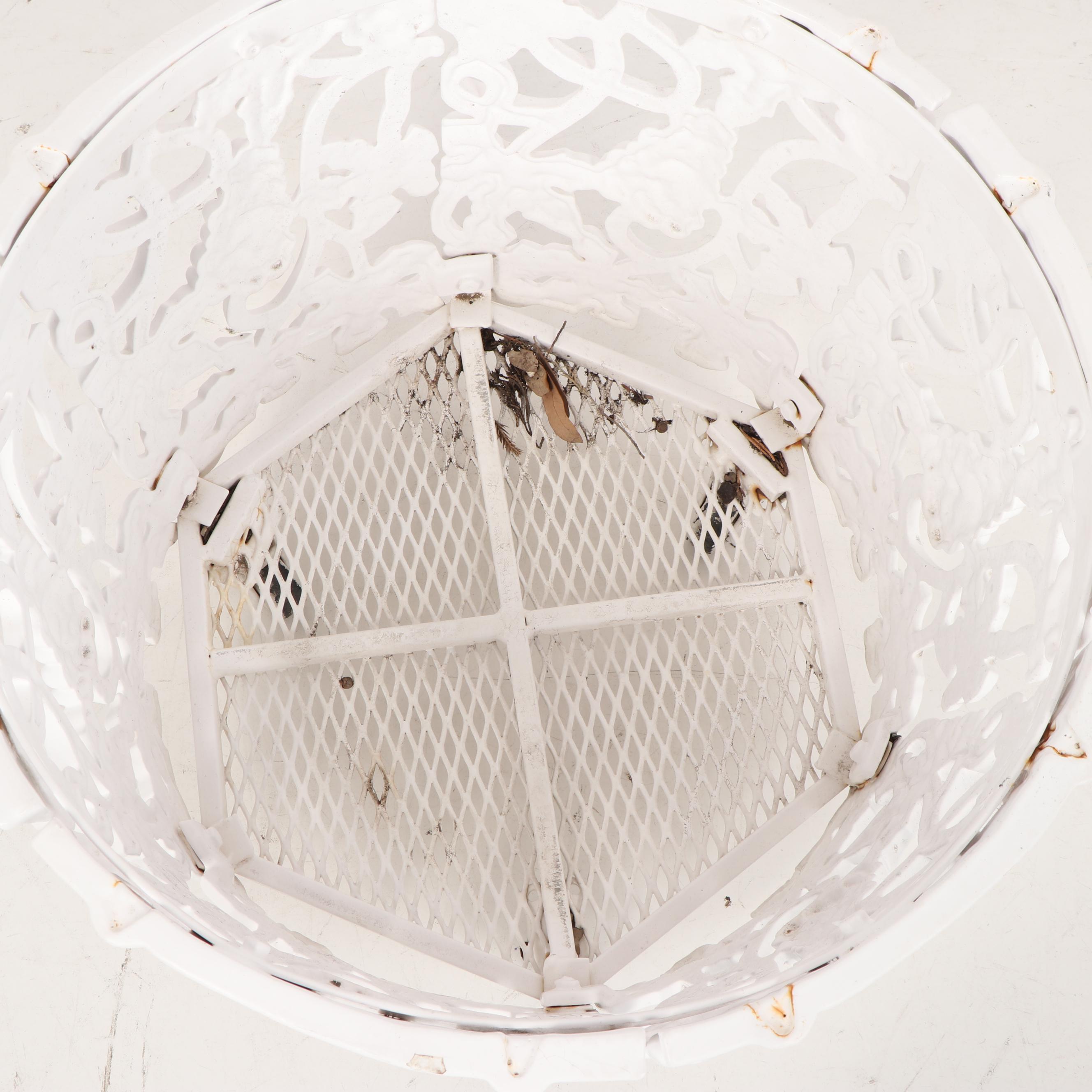 Painted Metal Planter on Casters, Late 20th Century