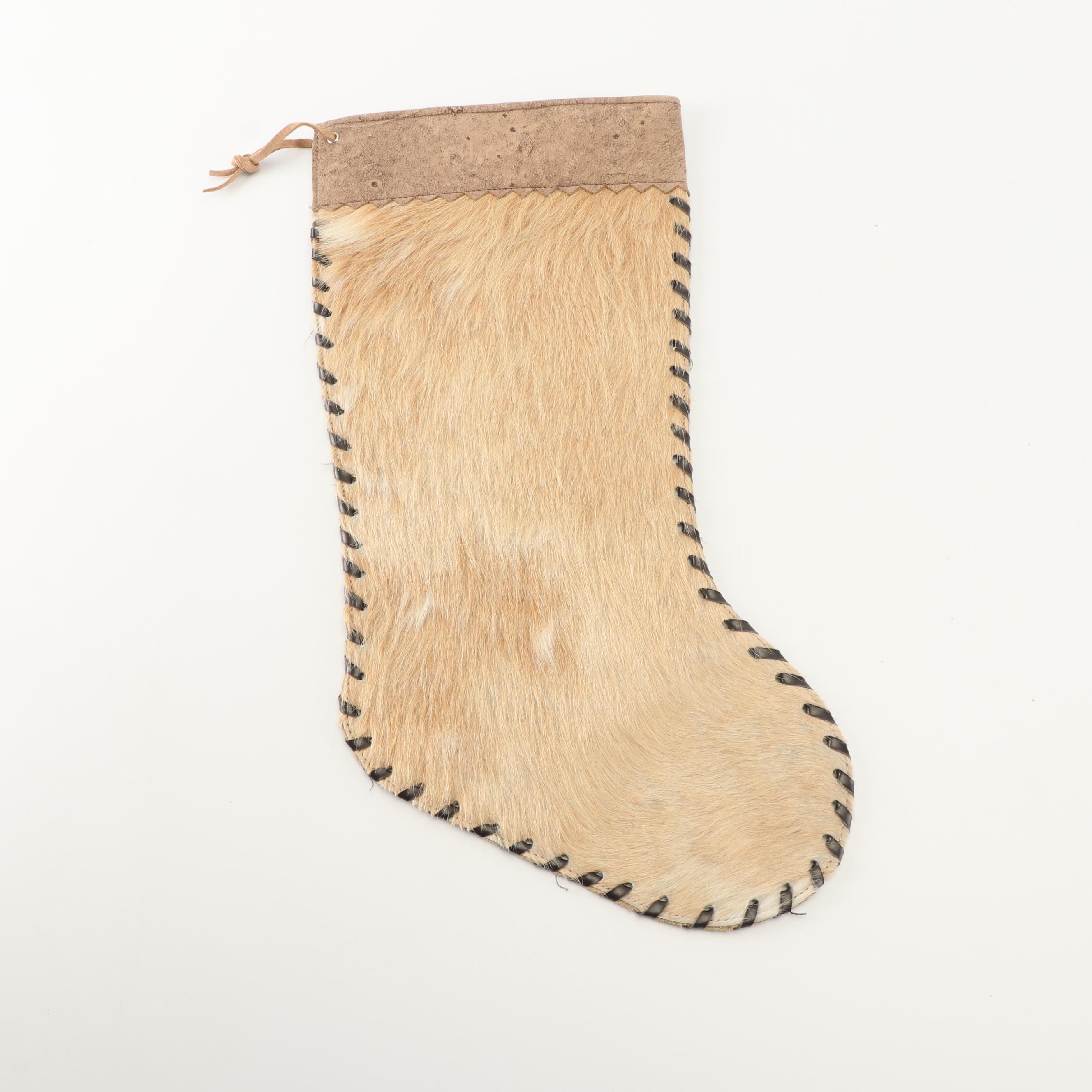 Cowhide and Leather Christmas Stockings