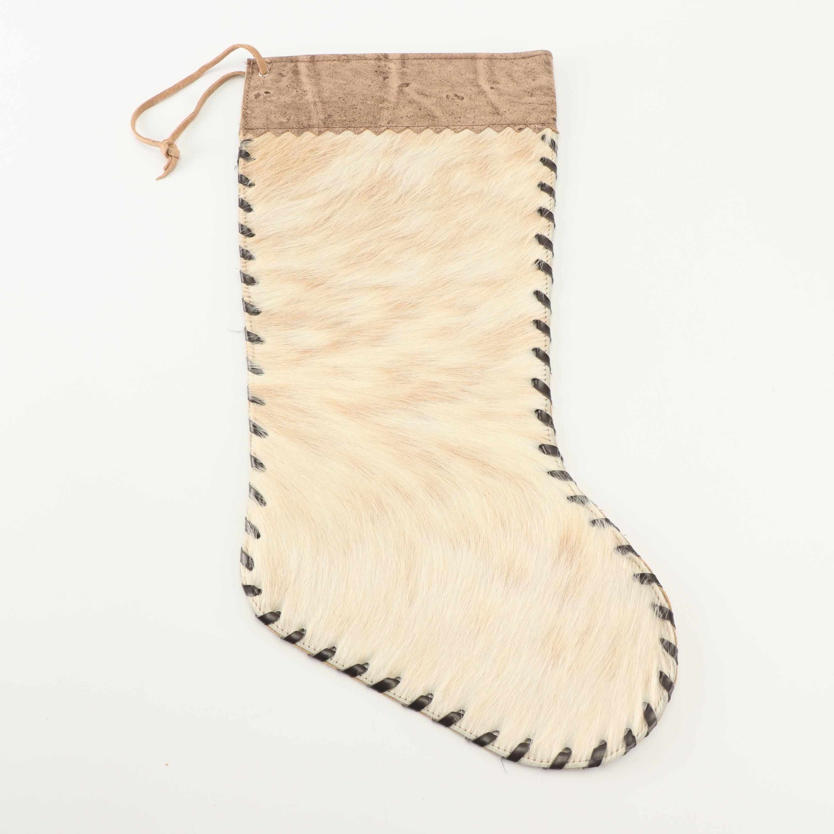 Cowhide and Leather Christmas Stockings