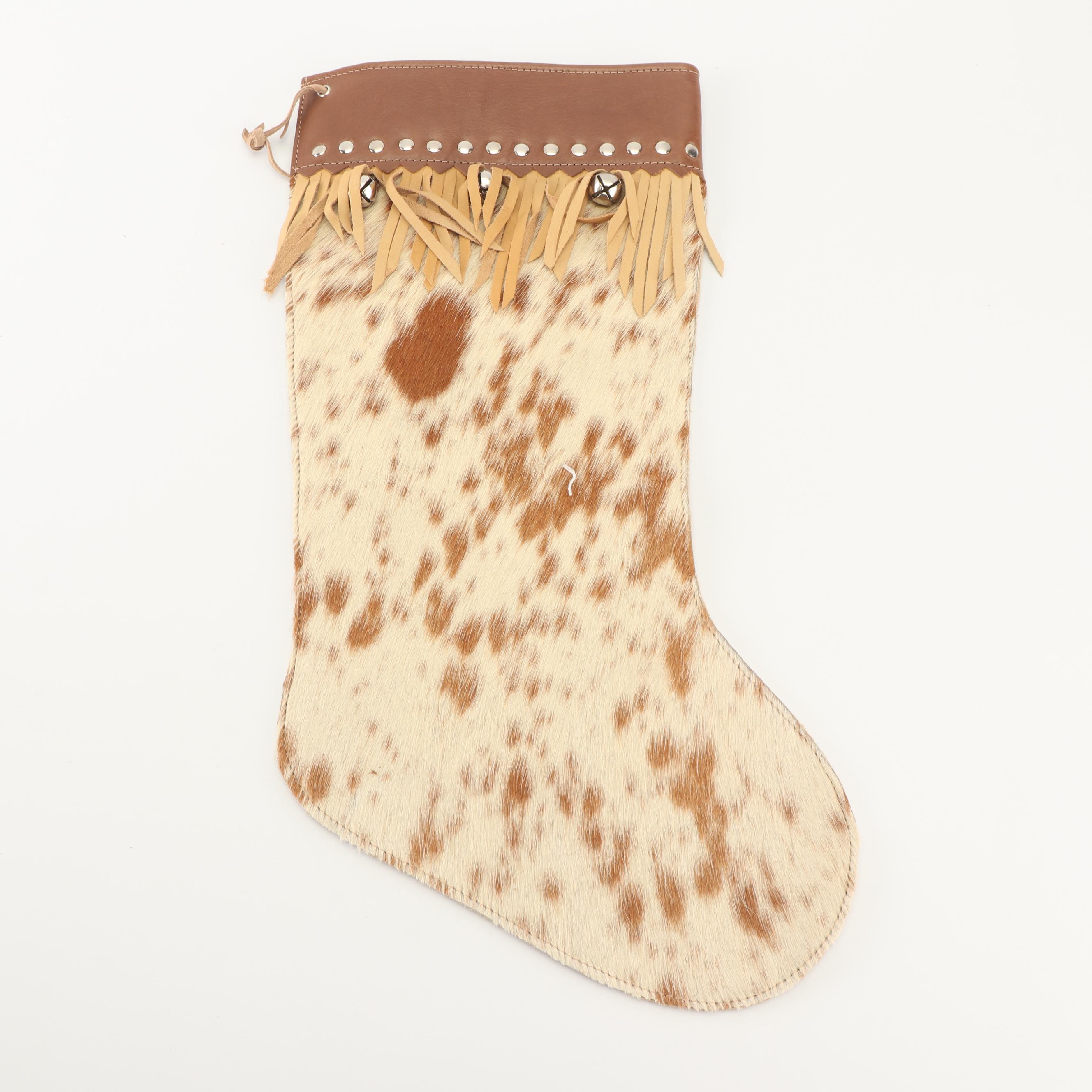 Cowhide and Leather Christmas Stockings