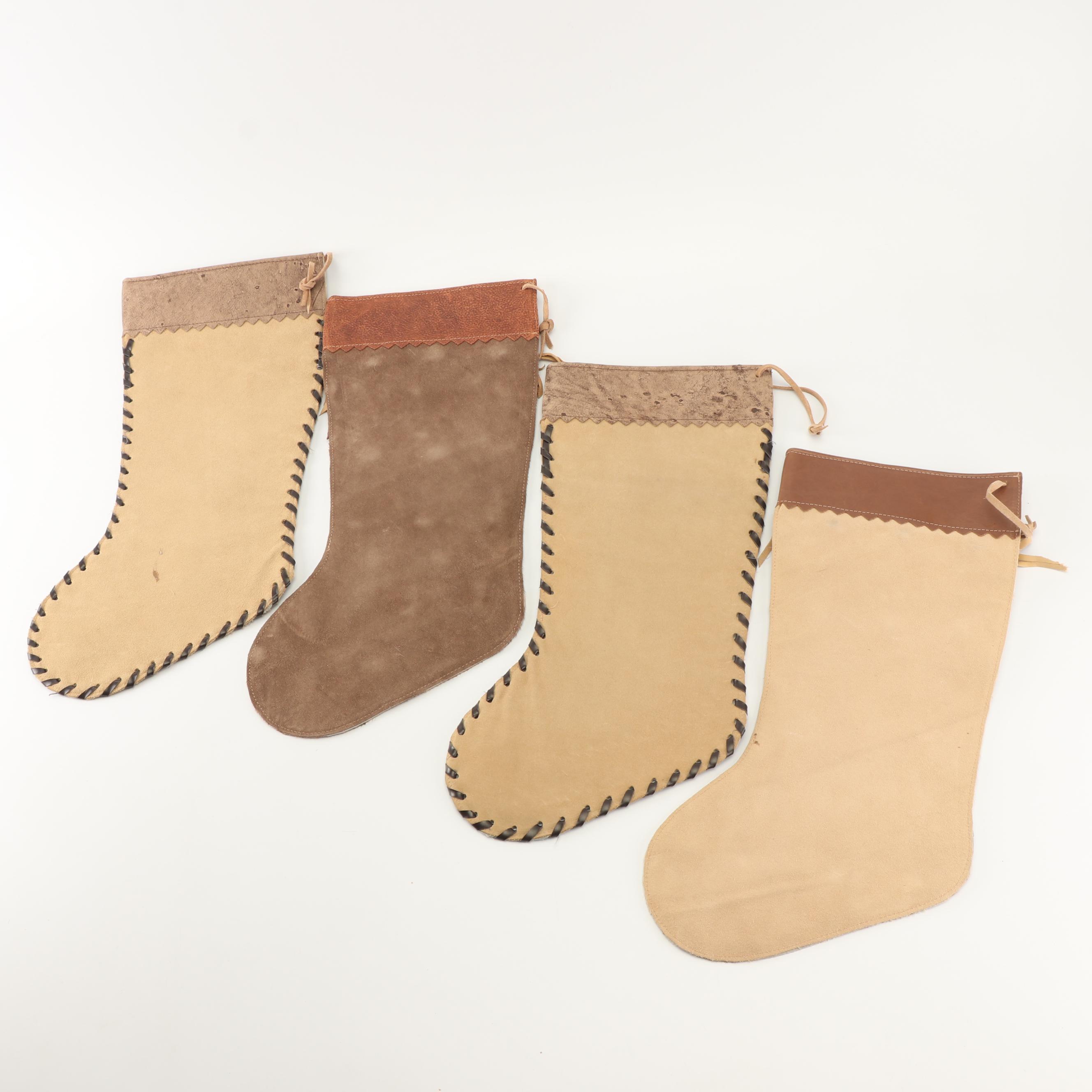 Cowhide and Leather Christmas Stockings