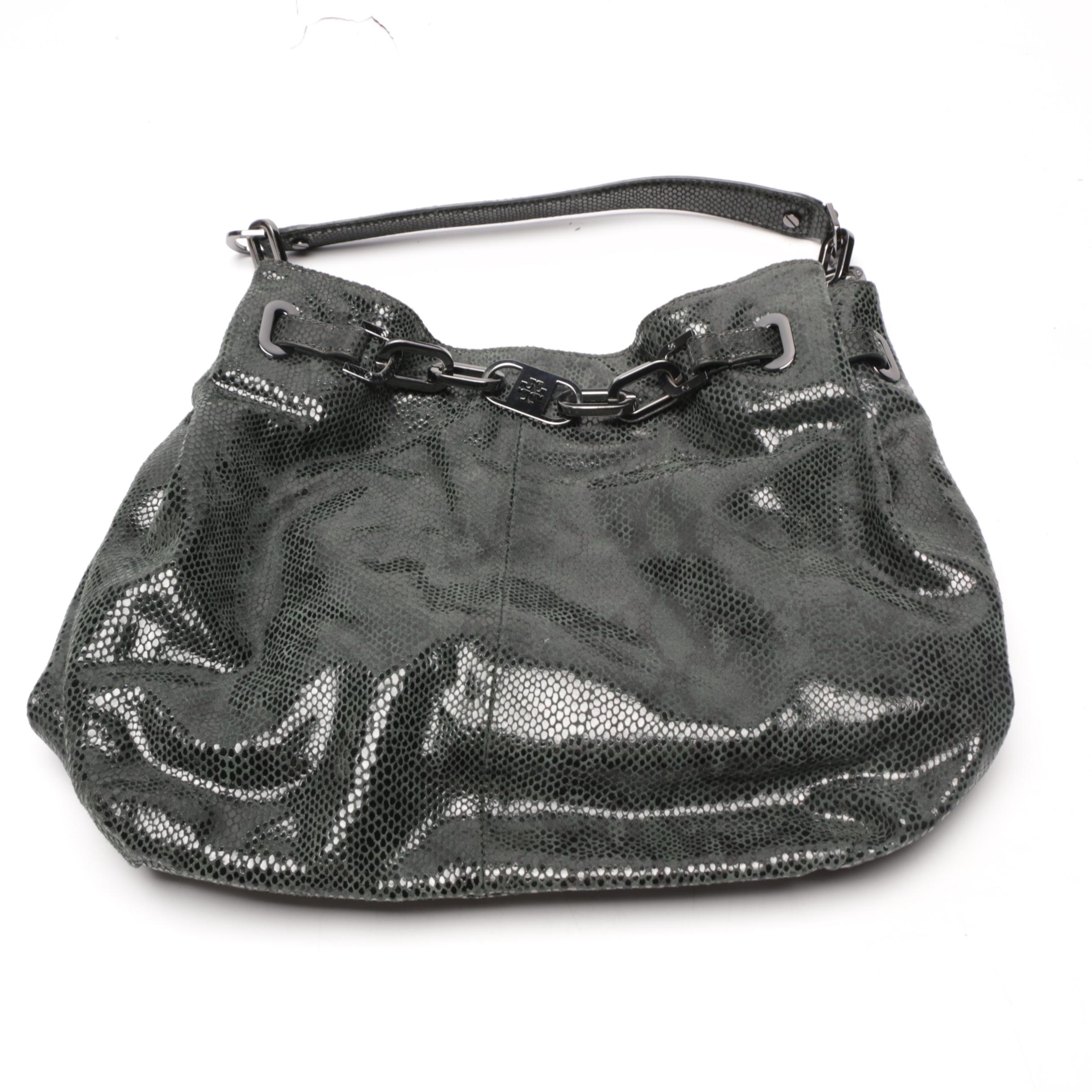 Kate Spade Black Leather and Tory Burch Snakeskin Print Handbag