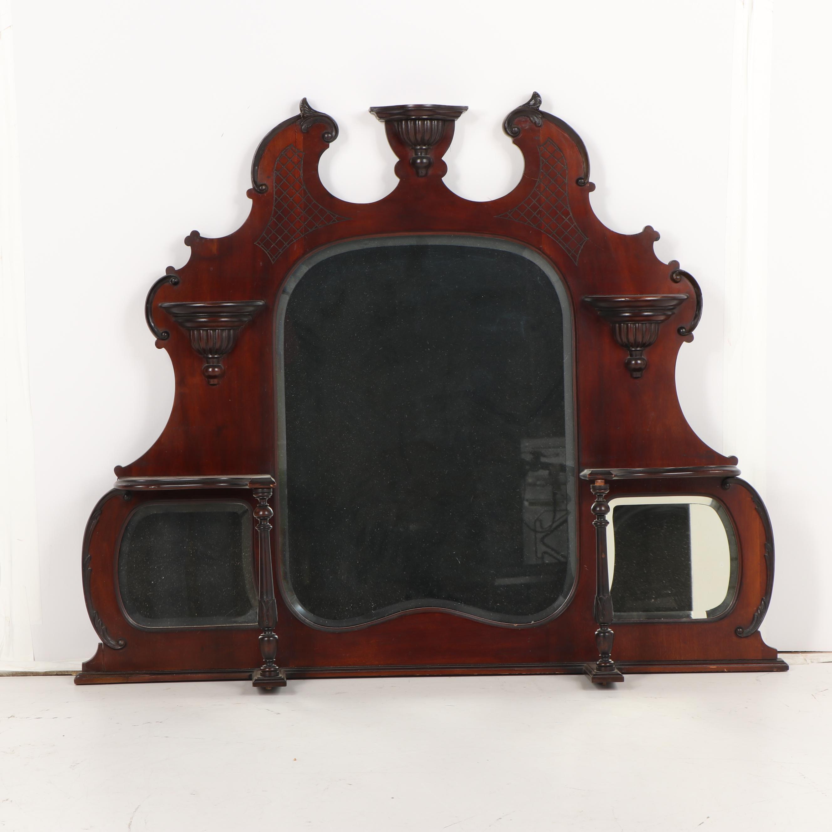 Mahogany Buffet with Mirrored Back, 19th/ 20th Century