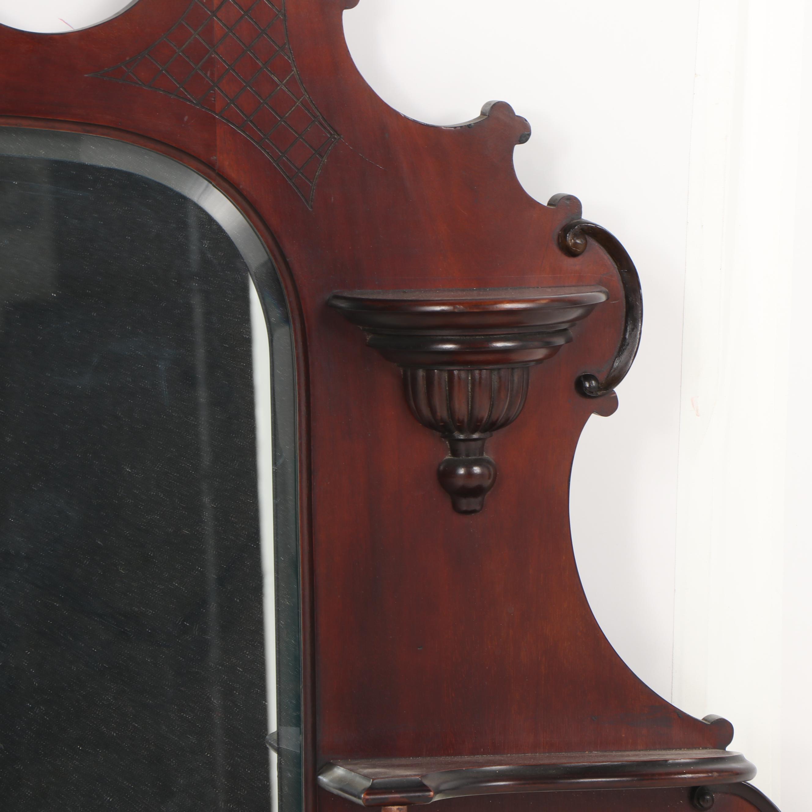 Mahogany Buffet with Mirrored Back, 19th/ 20th Century