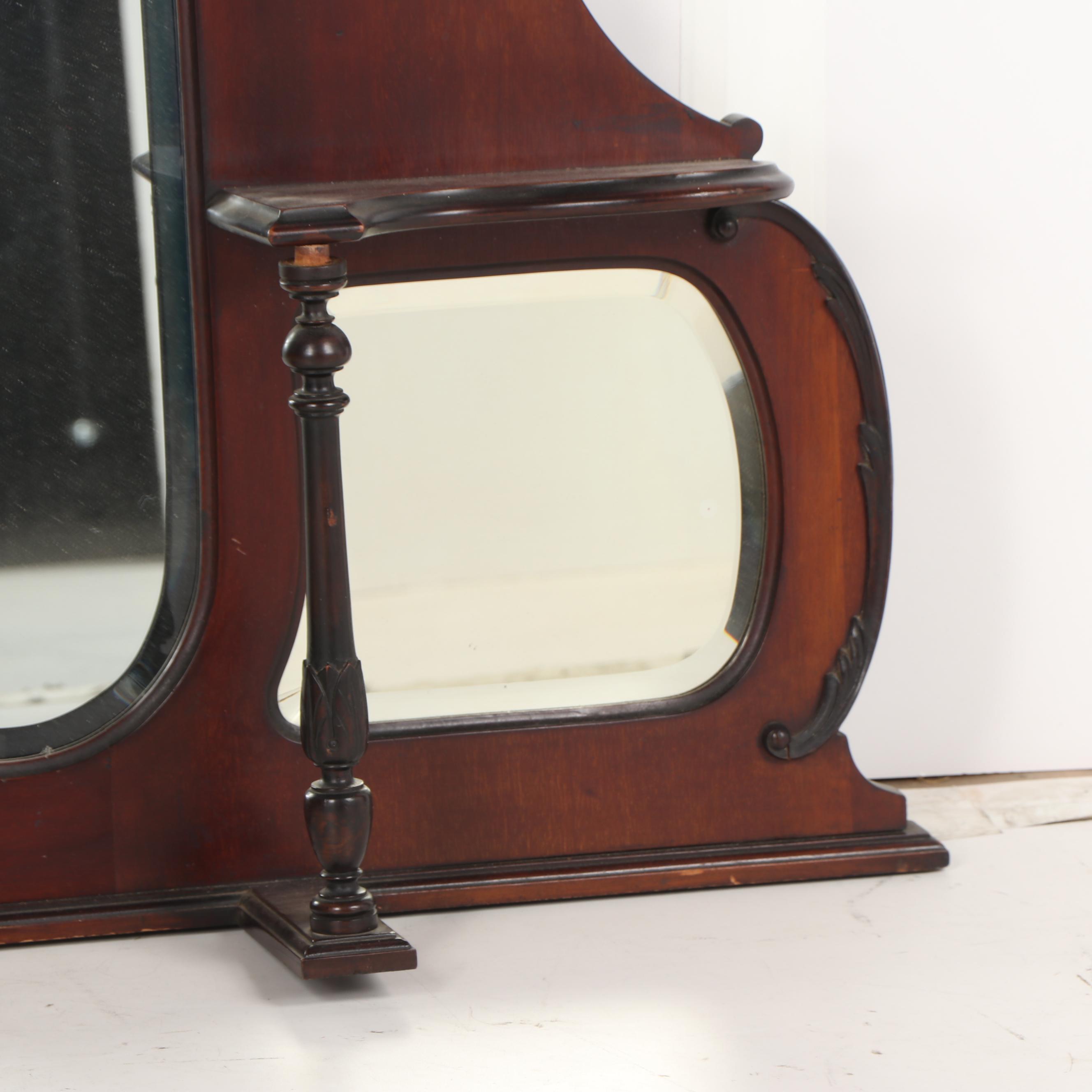 Mahogany Buffet with Mirrored Back, 19th/ 20th Century