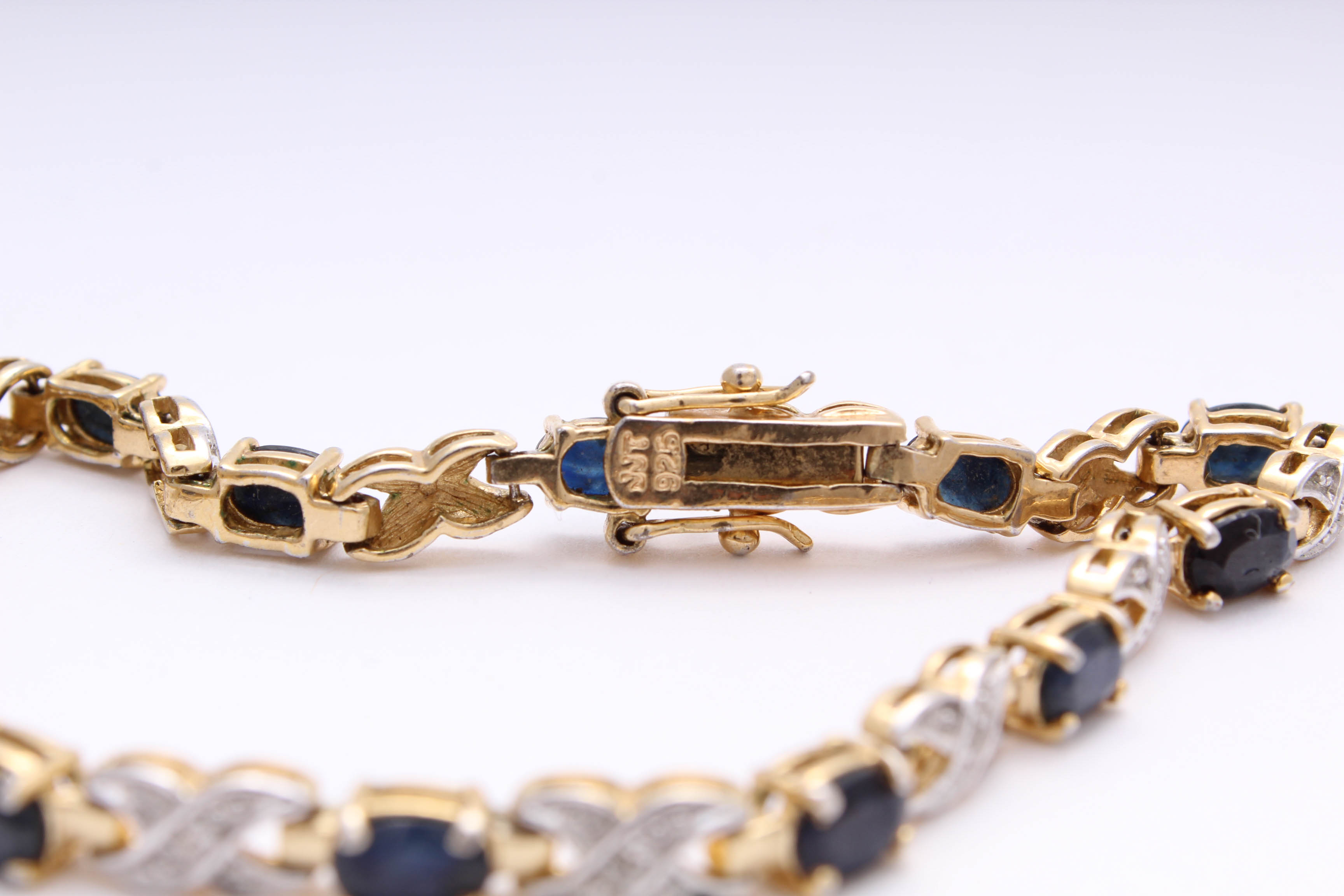 Sterling Silver Bracelets with Sapphire, Garnet, Diamond, and Cubic Zirconia