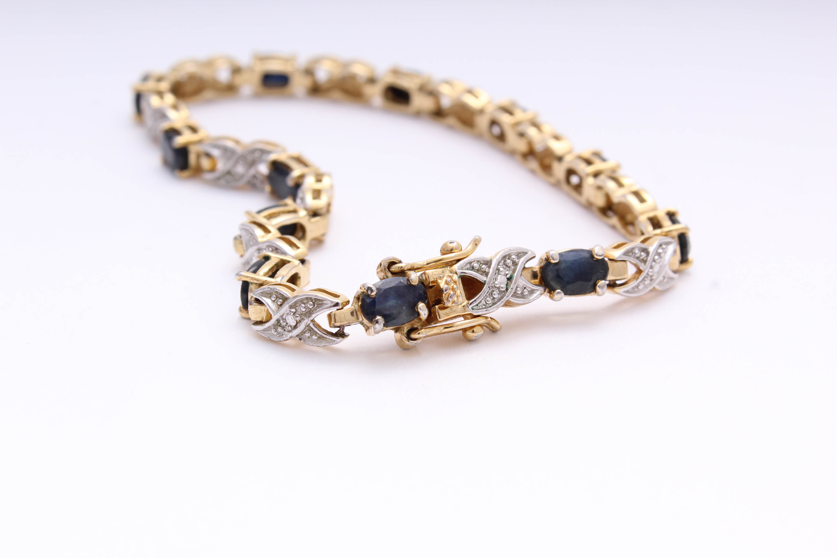 Sterling Silver Bracelets with Sapphire, Garnet, Diamond, and Cubic Zirconia