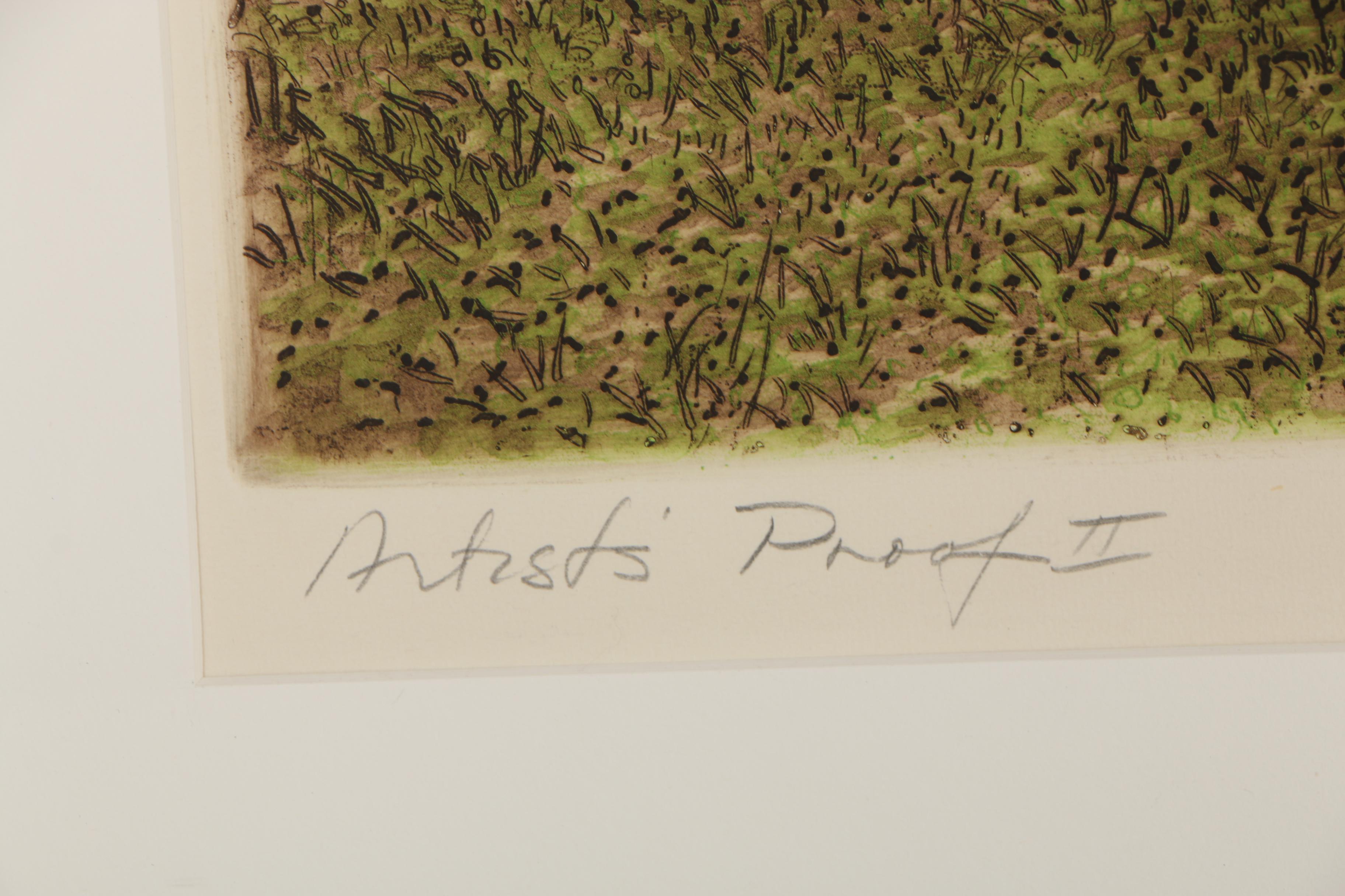 Robert Bero Etching "Woods View"