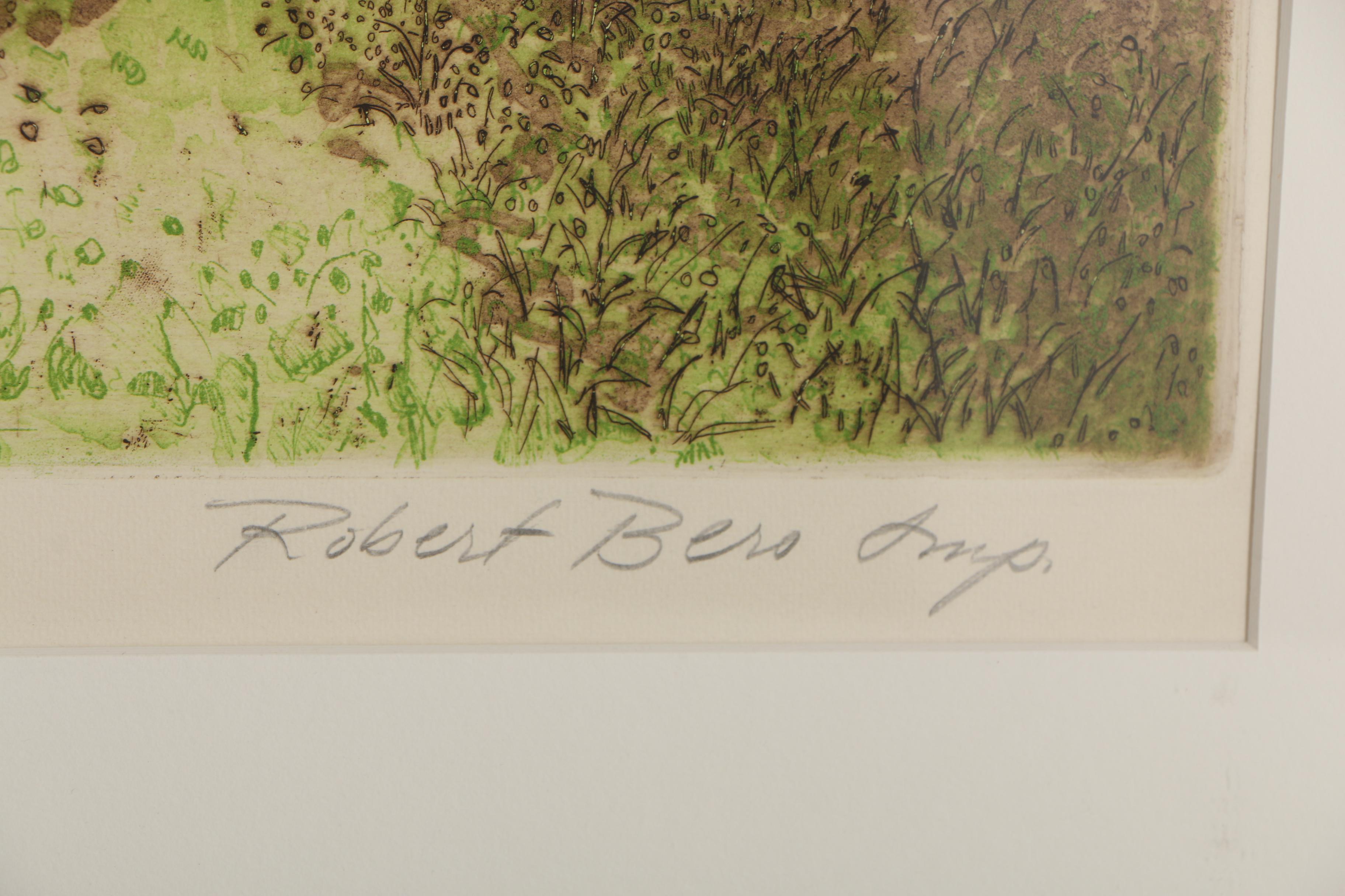 Robert Bero Etching "Woods View"