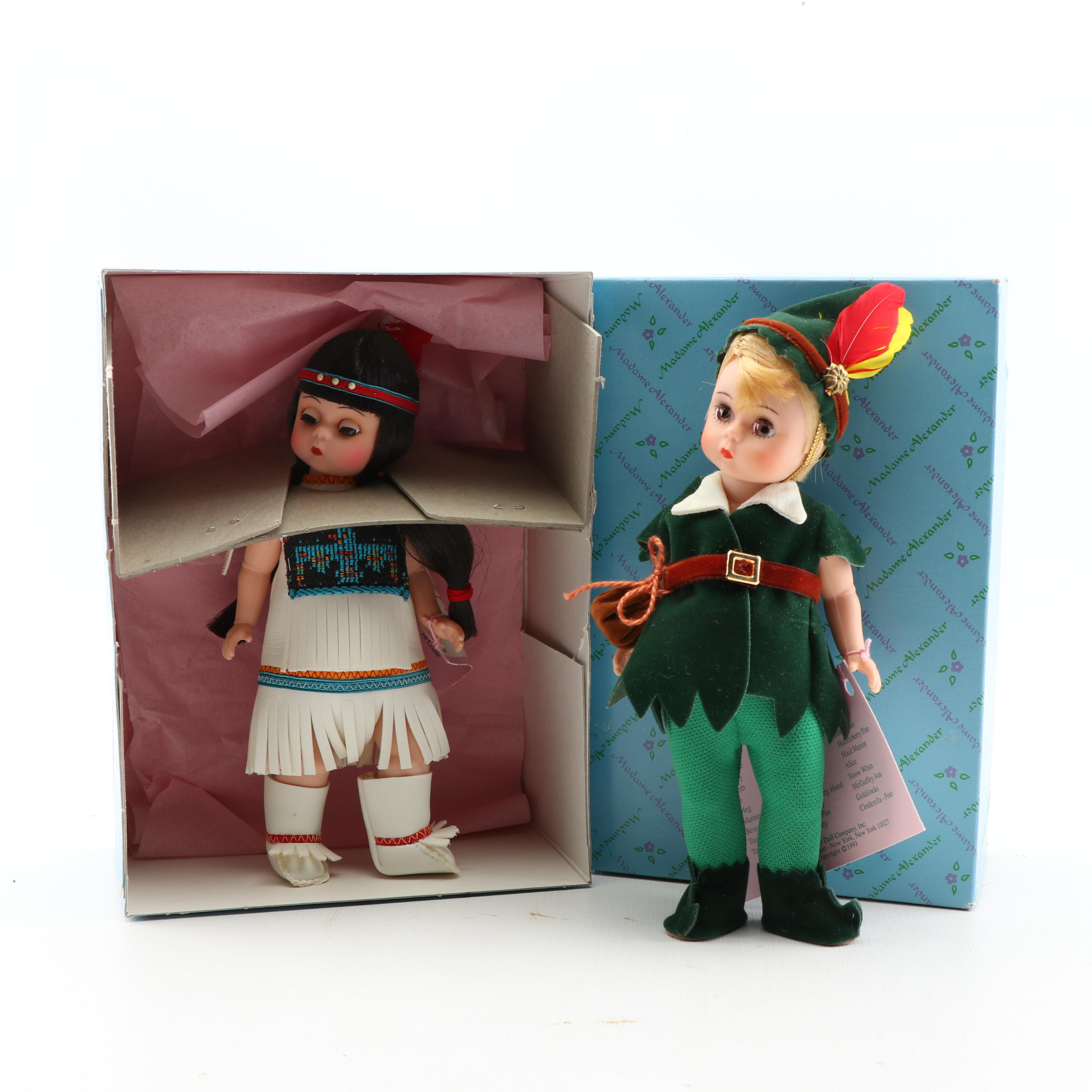 Madame Alexander Peter Pan and Tiger Lily Dolls