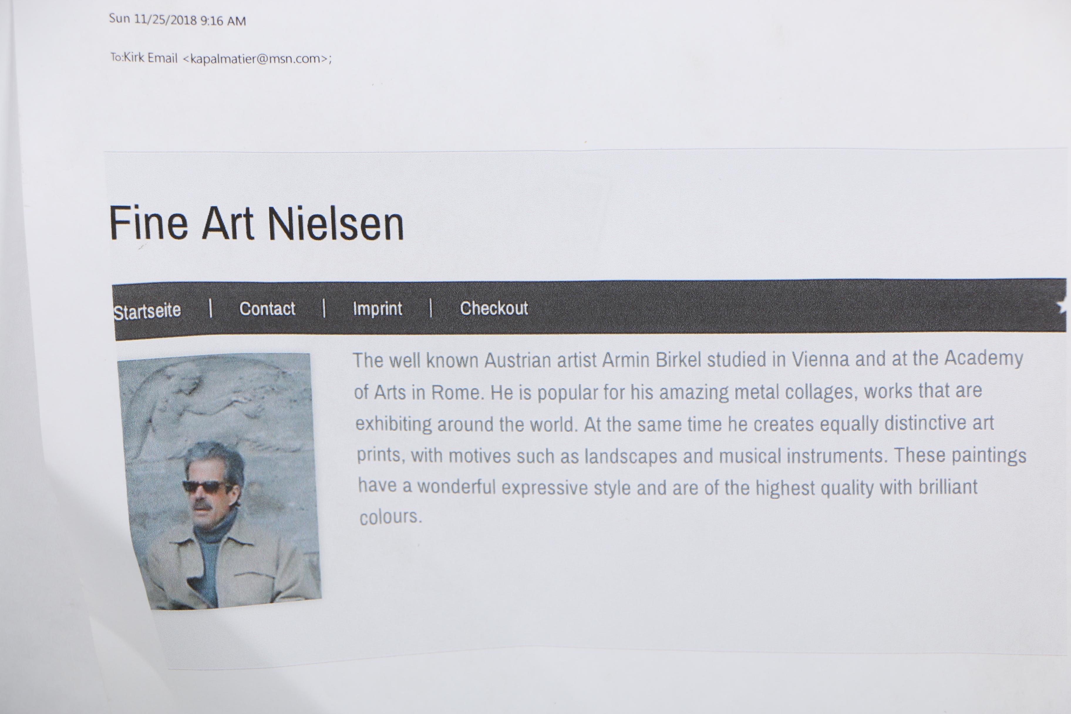 Armin Birkel Offset Lithograph "Studie fur Piano"