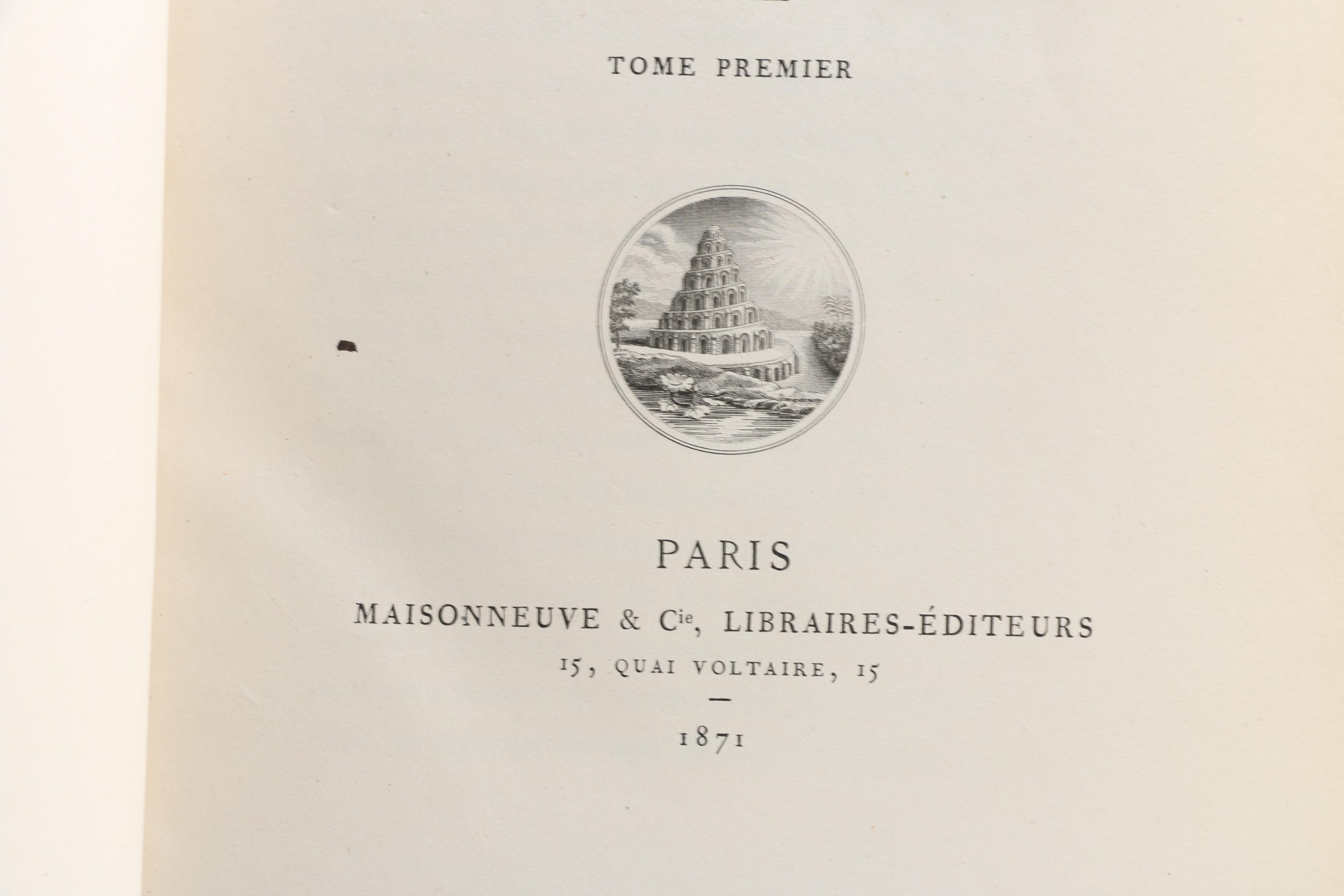 Two Volume "Mémoires de Baber" Ẓahīr-ud-Dīn Muhammad Bābur, 1871
