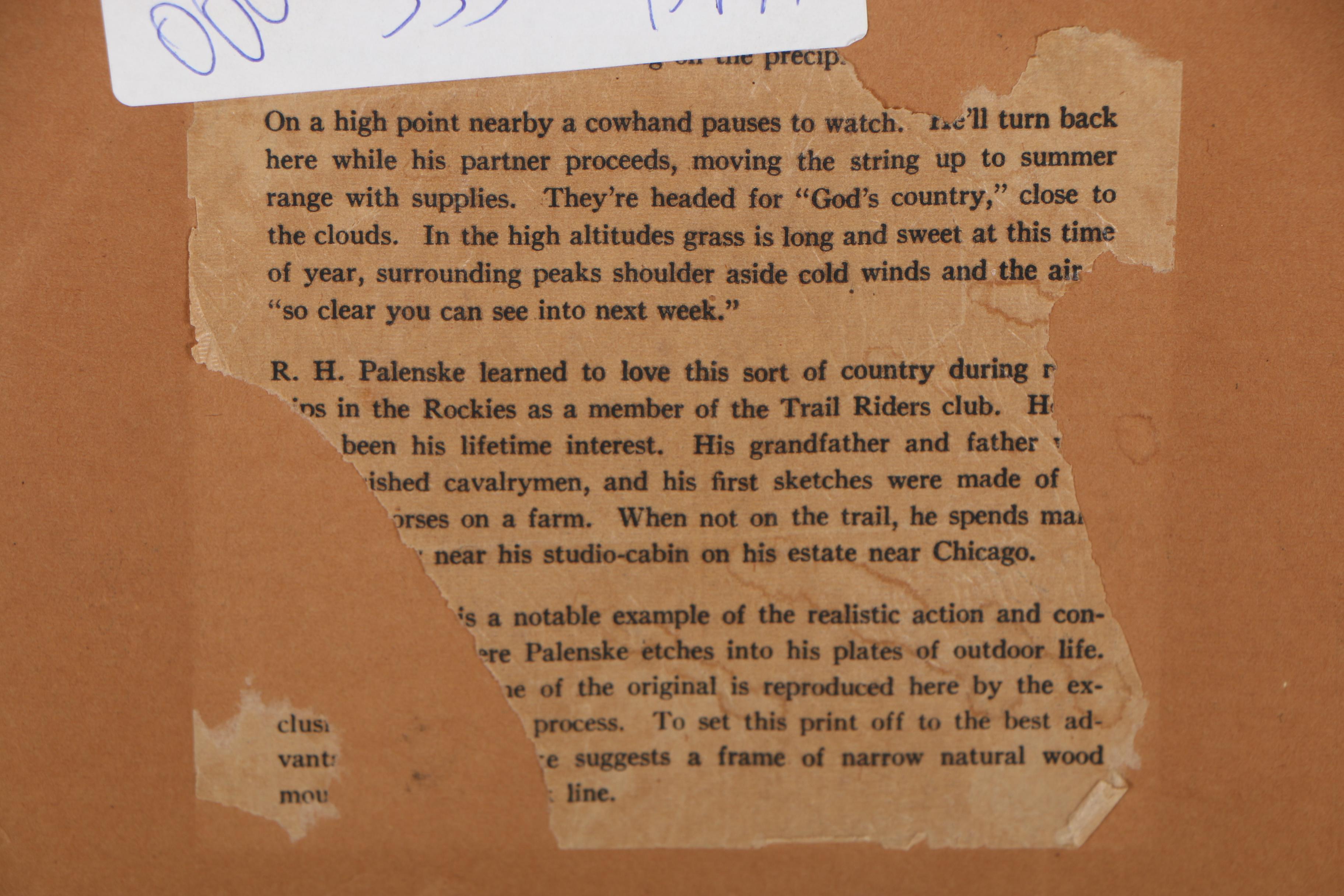 Reinhold H. Palenske Rotogravure "Moving Up"