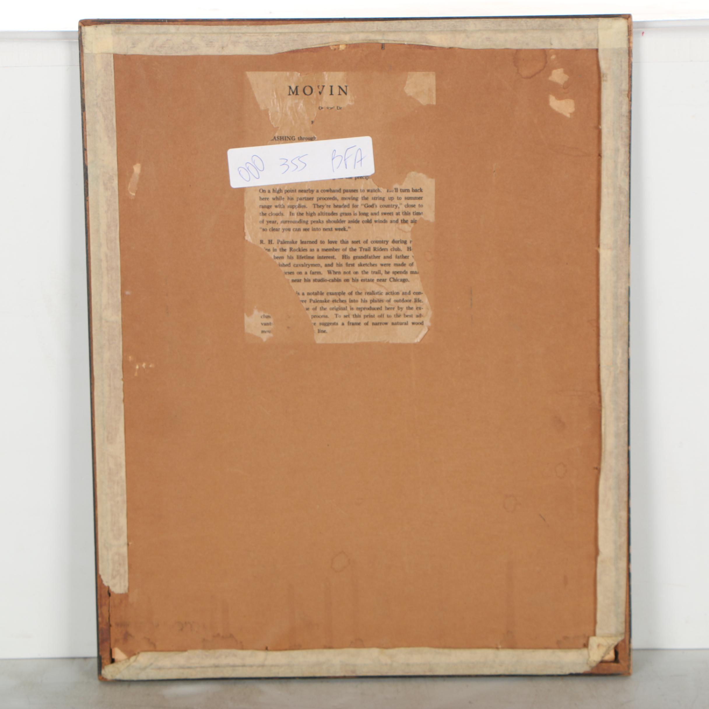 Reinhold H. Palenske Rotogravure "Moving Up"