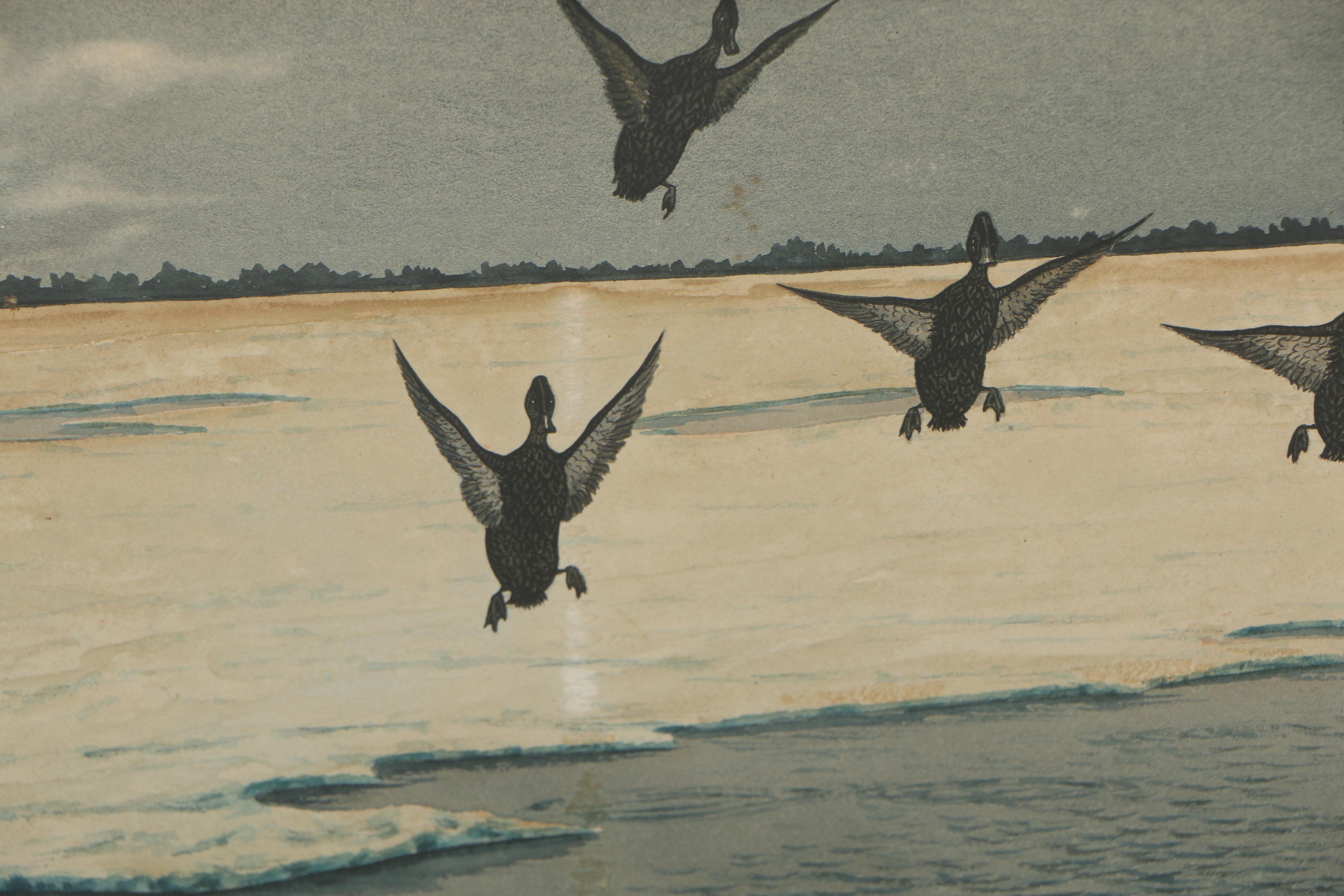 P. C. Wharton 1919 Gouache and Watercolor Painting