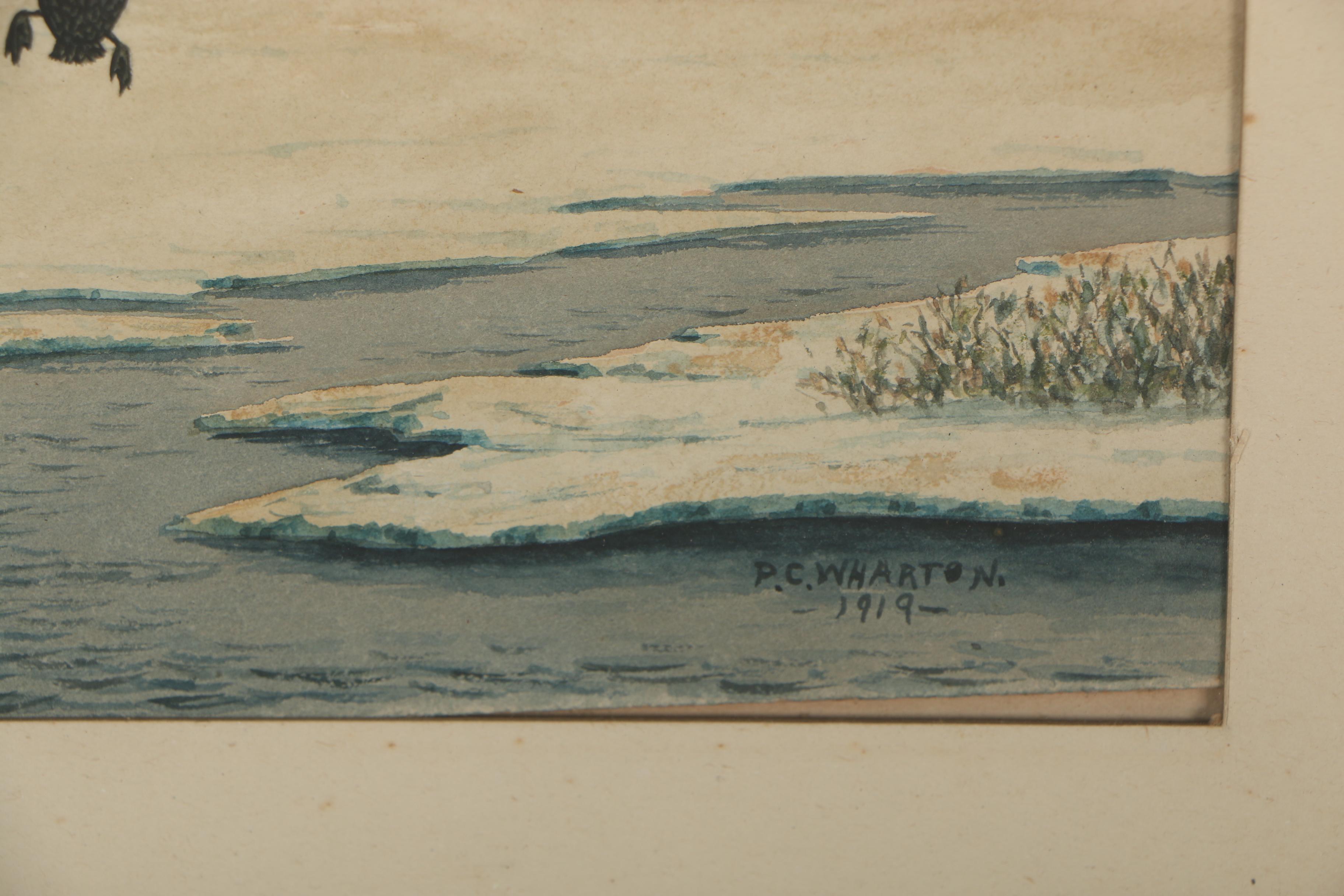 P. C. Wharton 1919 Gouache and Watercolor Painting