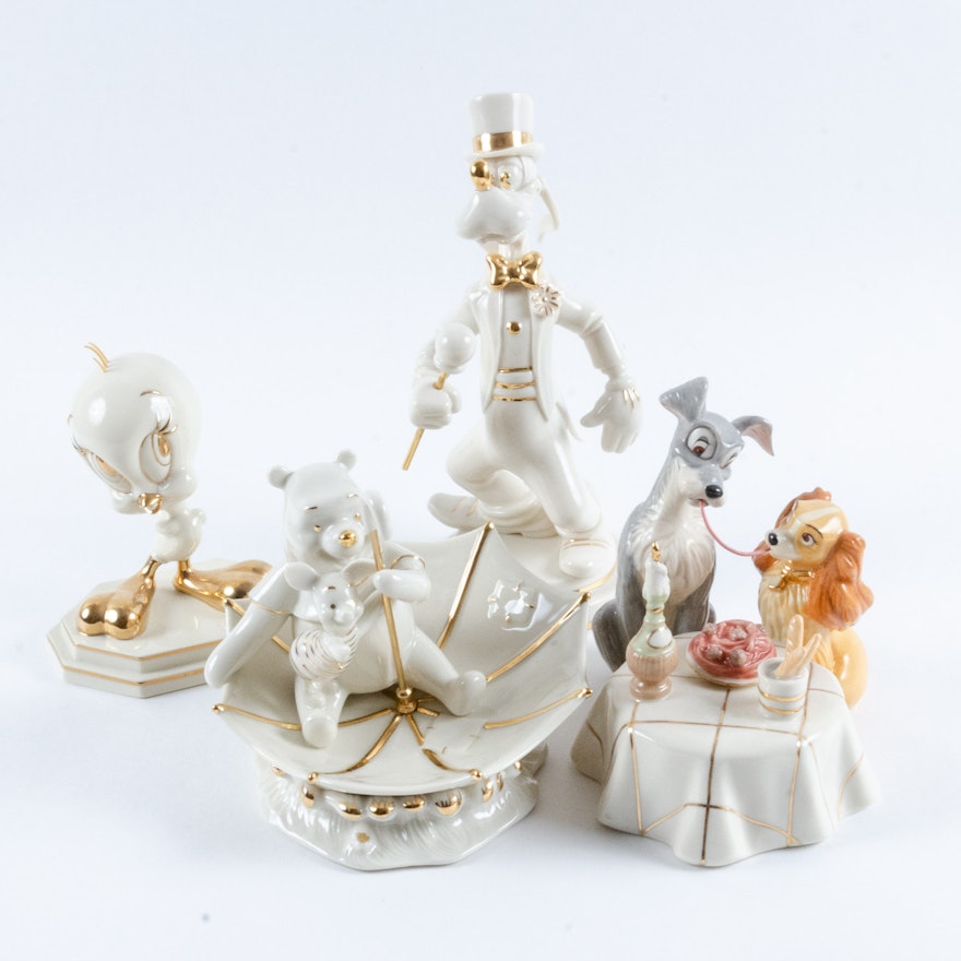 Disney "Showcase Collection" and Warner Bros. Porcelain Figurines by Lenox