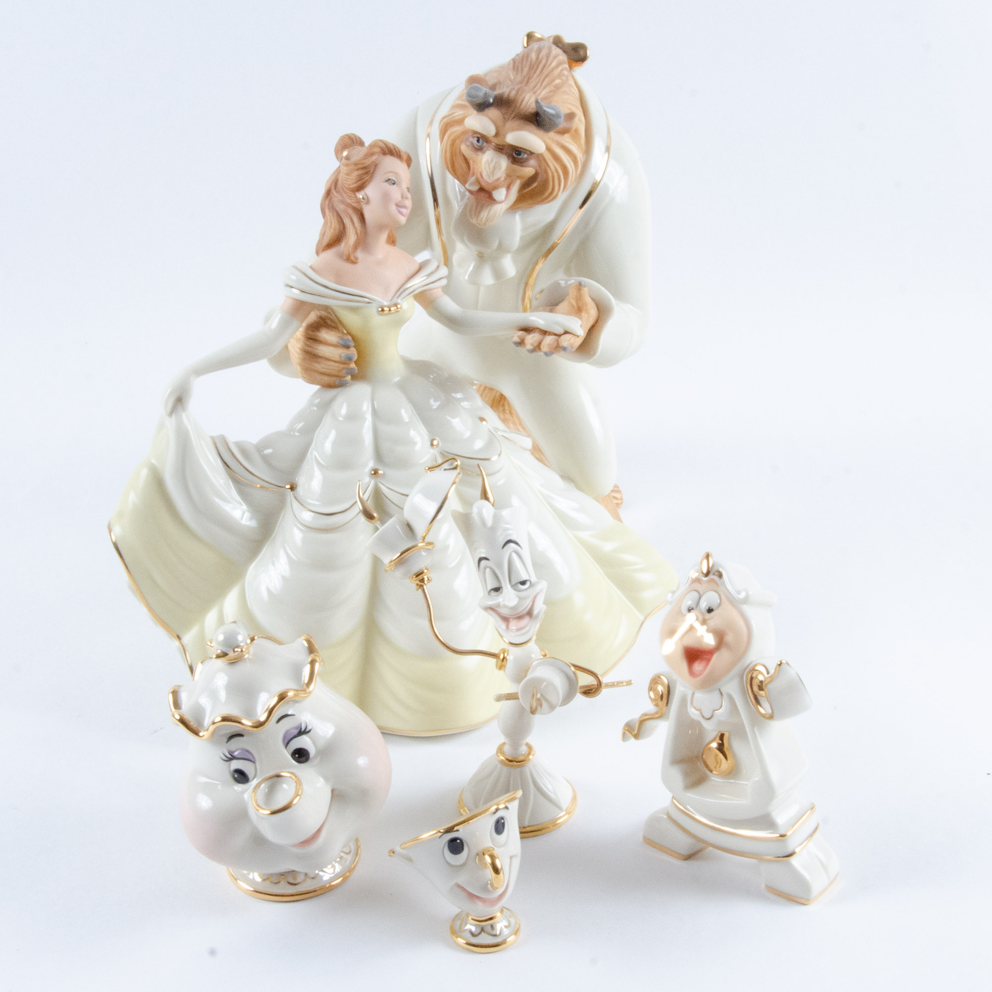 Disney "Beauty and the Beast" Porcelain Figurines by Lenox
