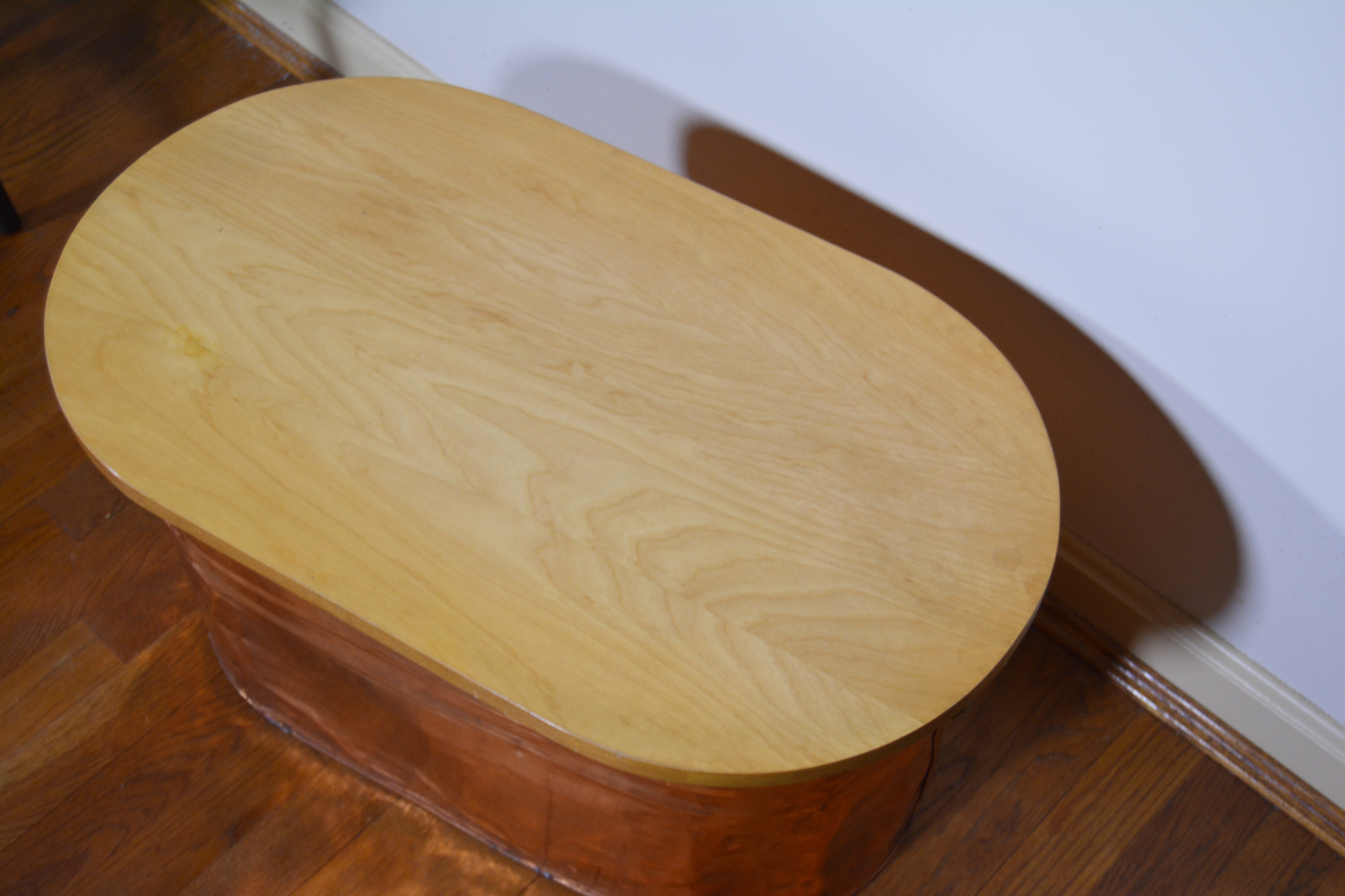 Rochester Copper Wash Tub with Modern Custom Wood Top