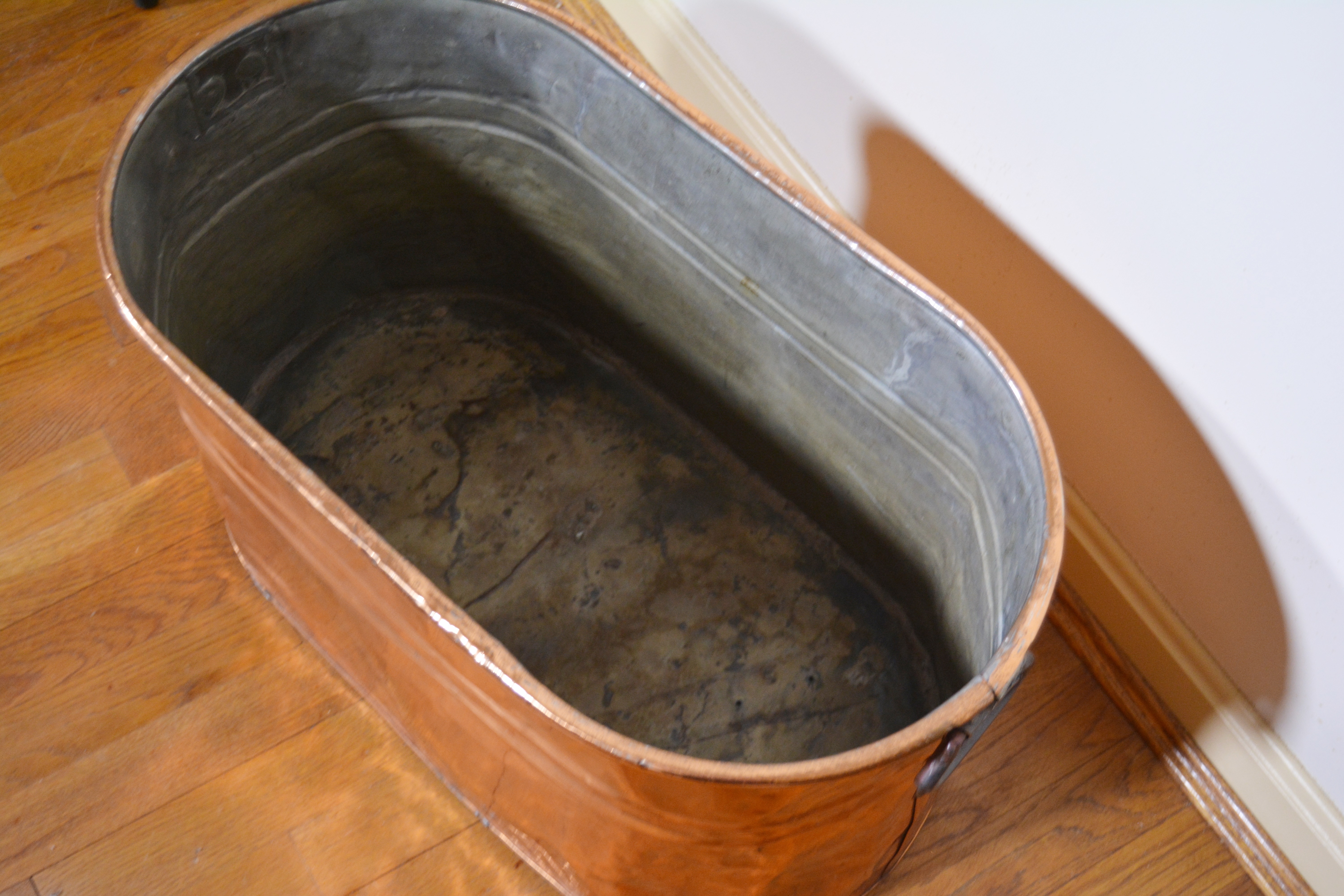 Rochester Copper Wash Tub with Modern Custom Wood Top