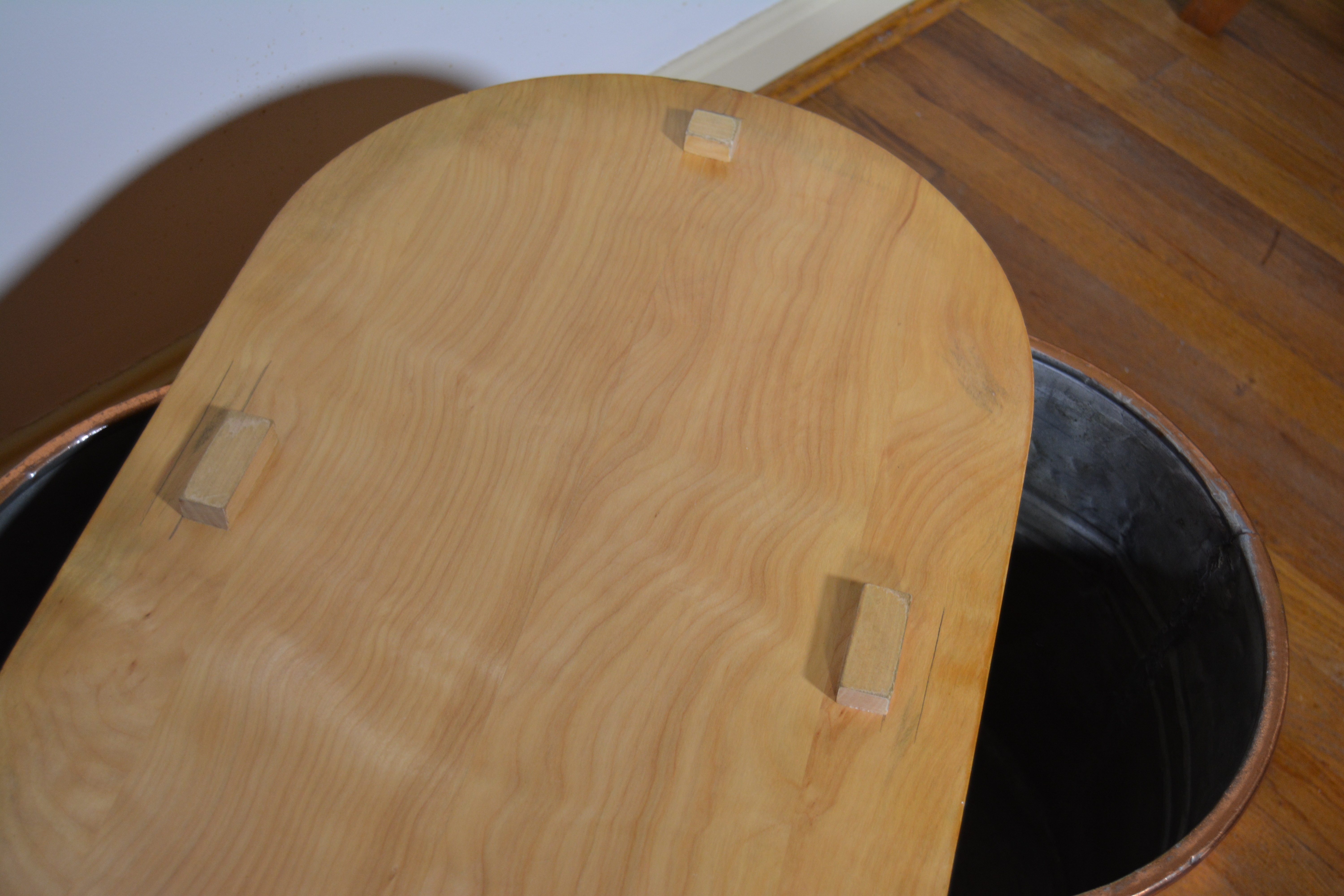 Rochester Copper Wash Tub with Modern Custom Wood Top