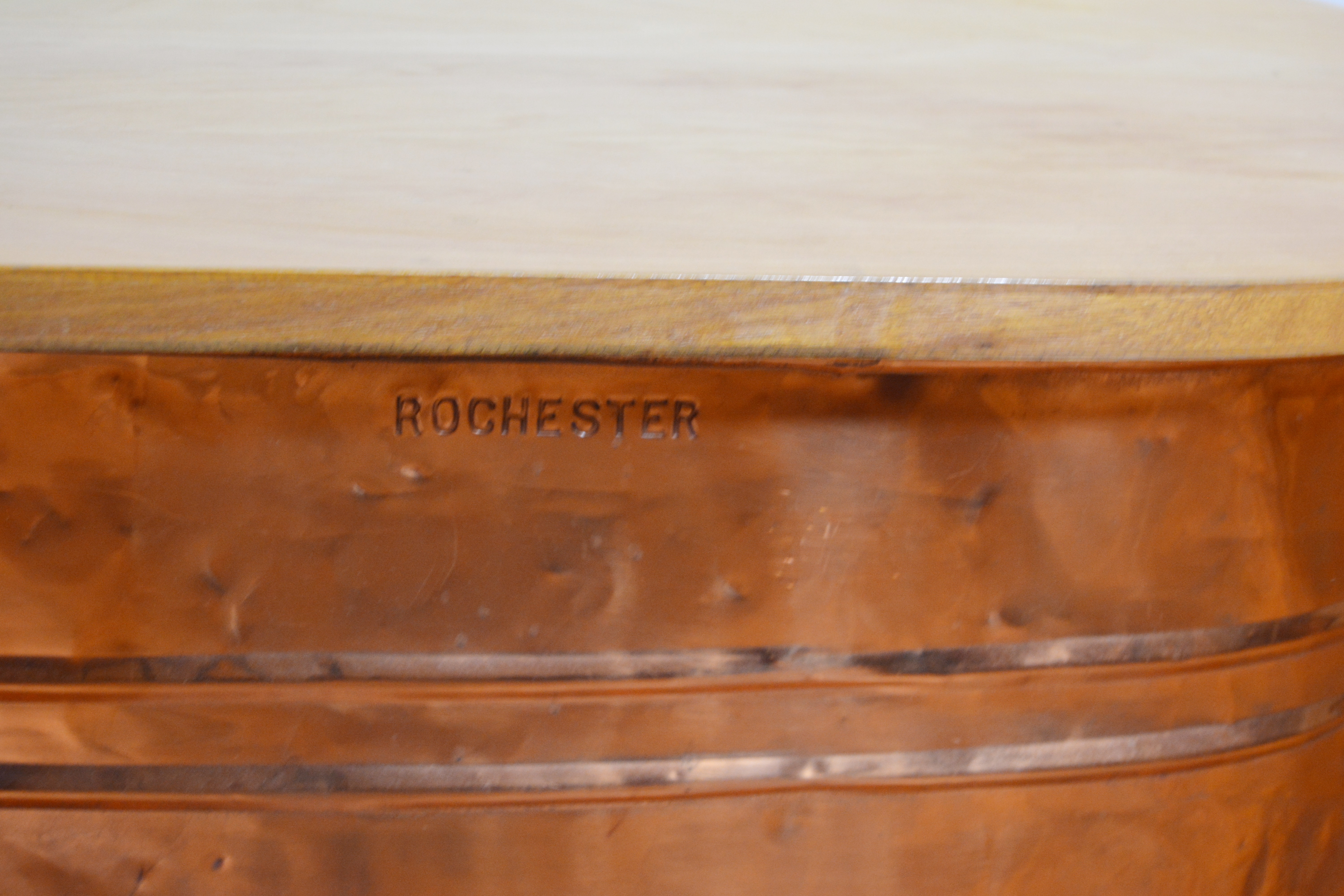 Rochester Copper Wash Tub with Modern Custom Wood Top