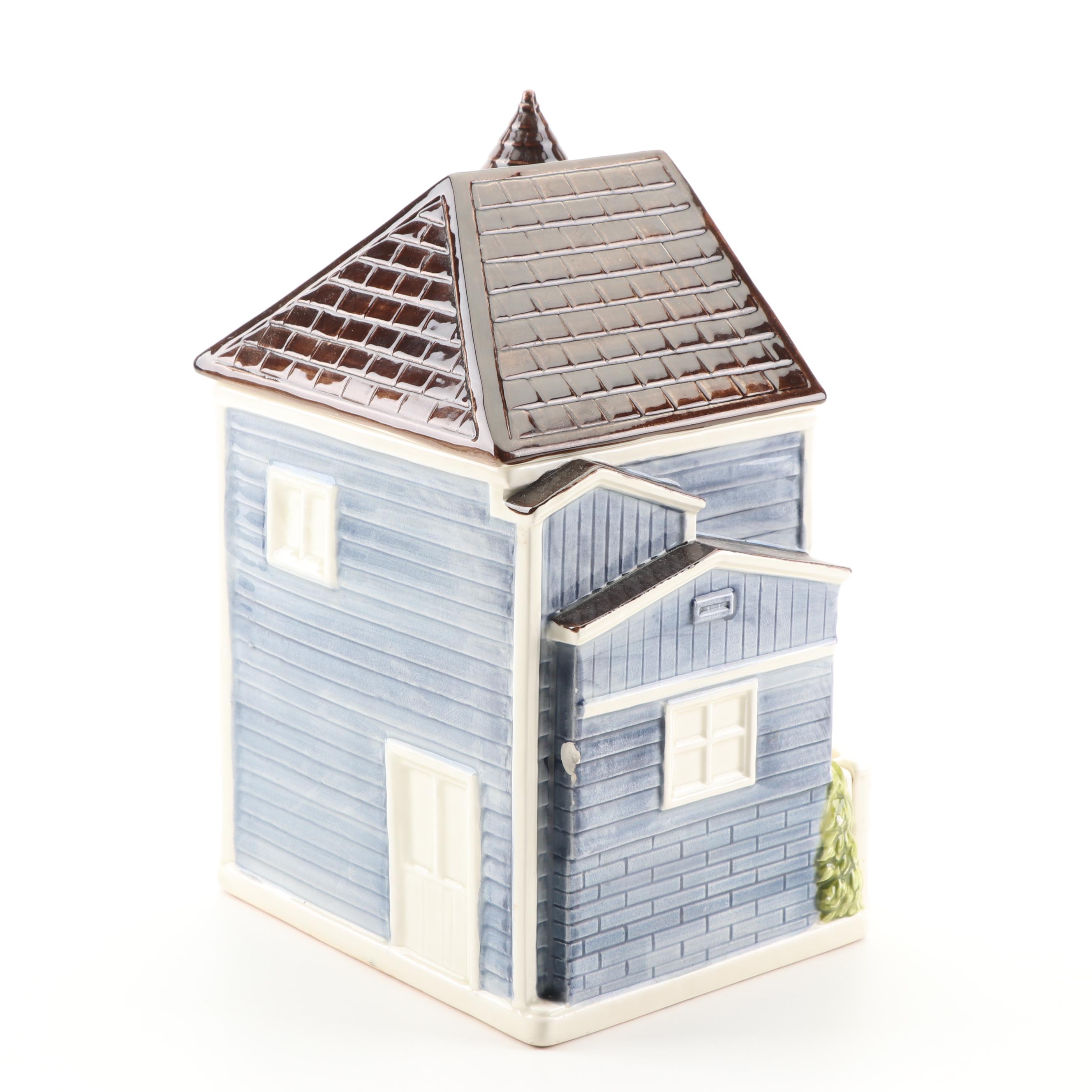Otagiri "Victorian House" Ceramic Cookie Jar with Lid