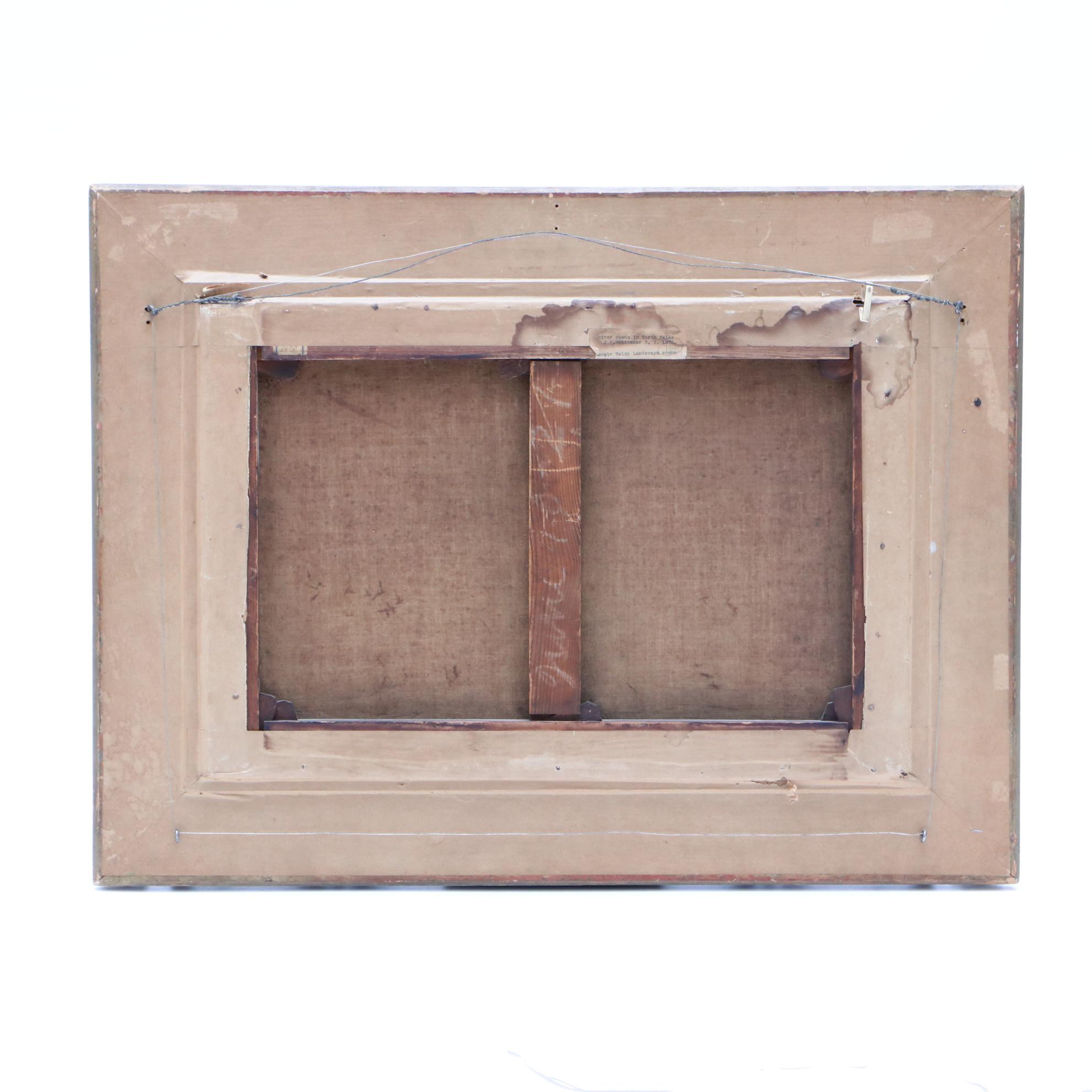 James William Whittaker 1876 Oil Painting "River Scene in North Wales"