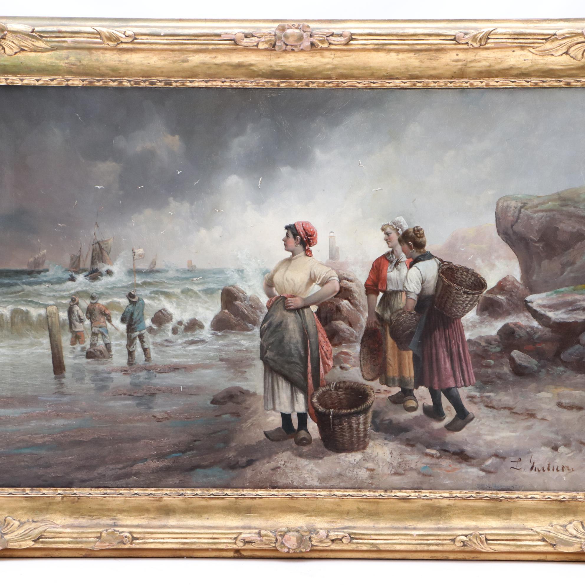 Louis Gartner Large 19th Century Oil Painting EBTH