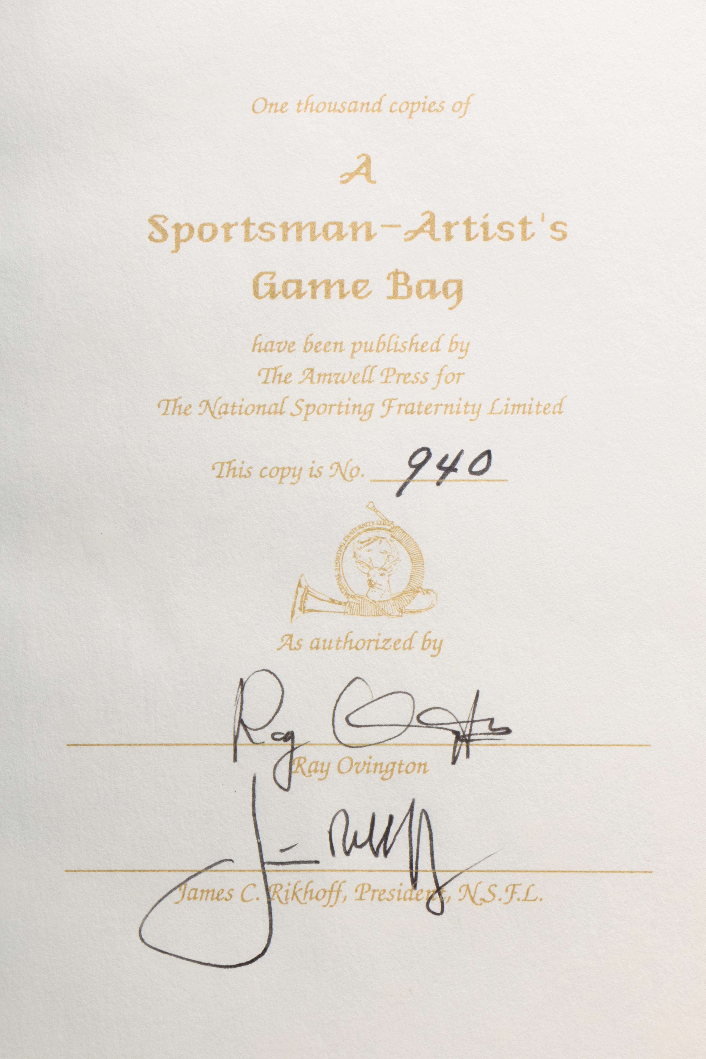 Amwell Press & National Sporting Fraternity Signed Limited Edition Hunting Books