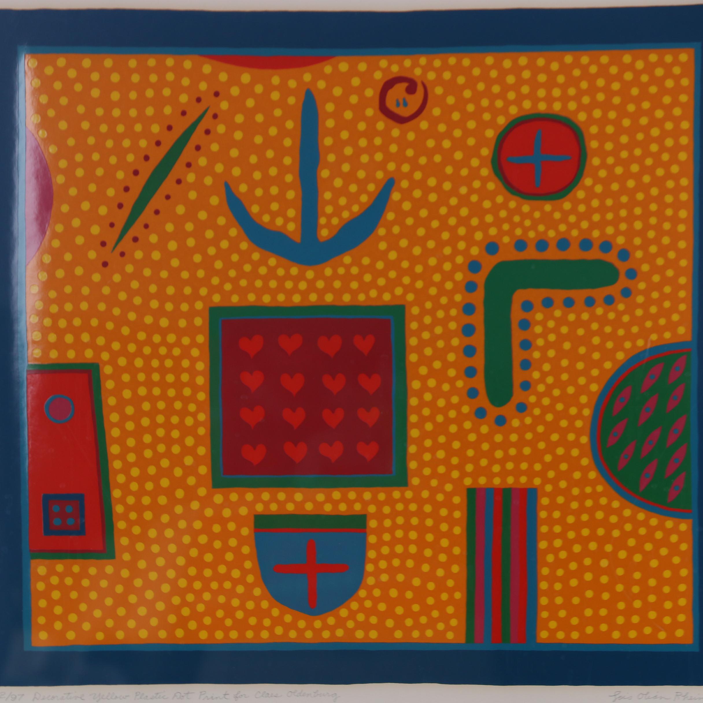 Lois Rheingold Serigraph "Decorative Yellow Plastic Dot Print"