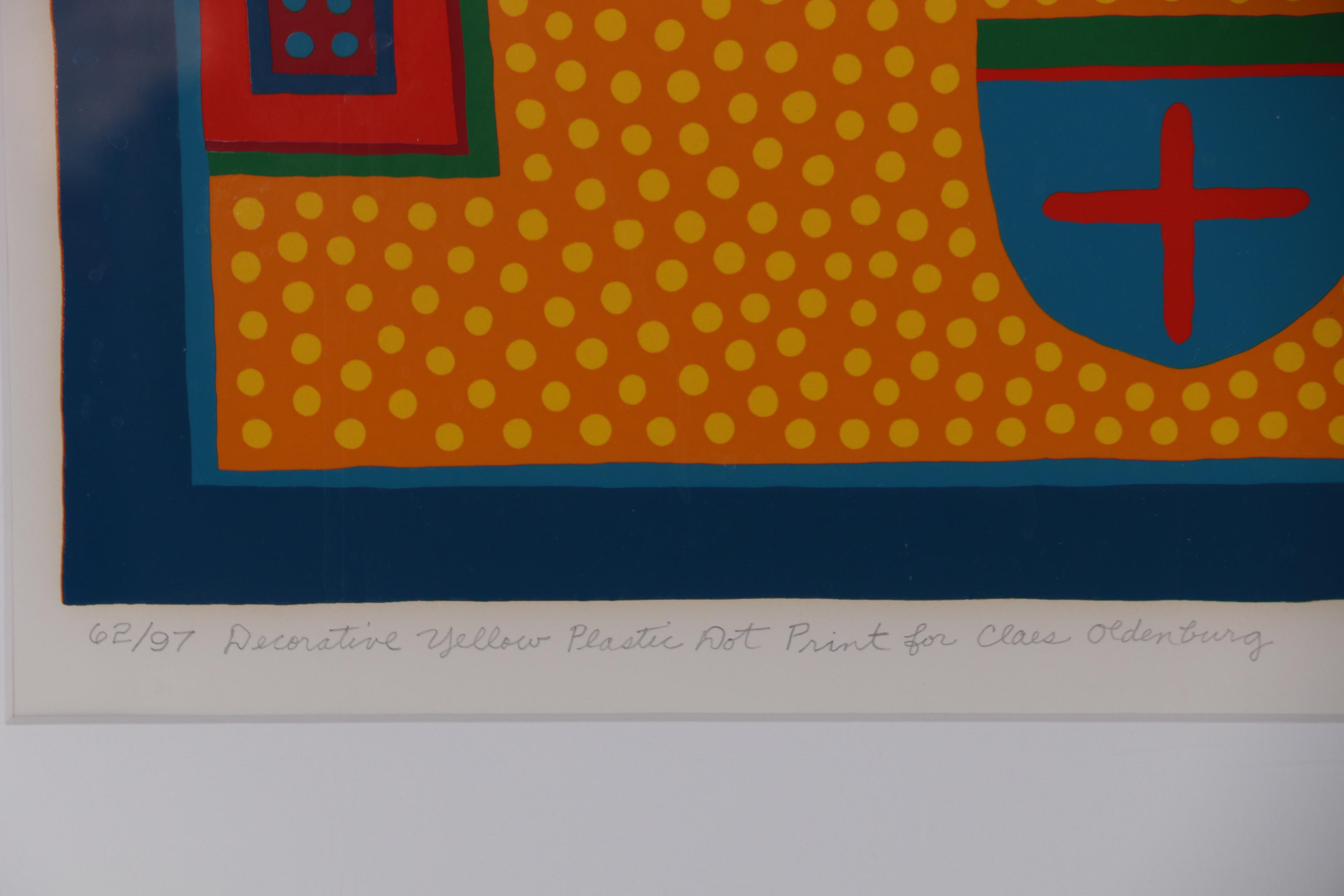 Lois Rheingold Serigraph "Decorative Yellow Plastic Dot Print"