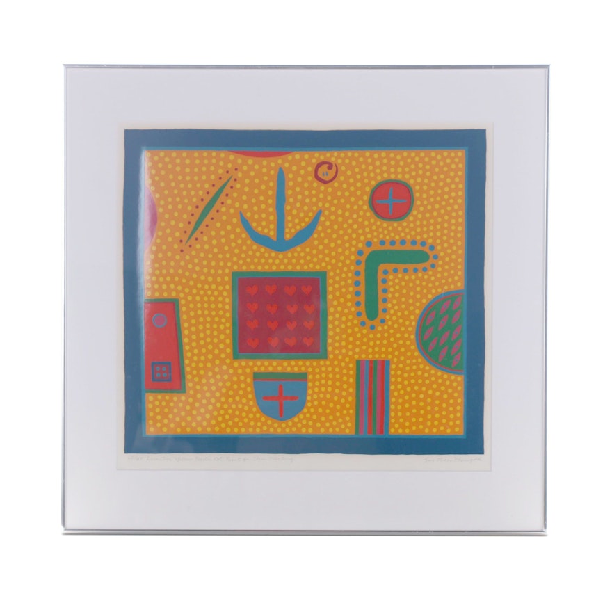 Lois Rheingold Serigraph "Decorative Yellow Plastic Dot Print"