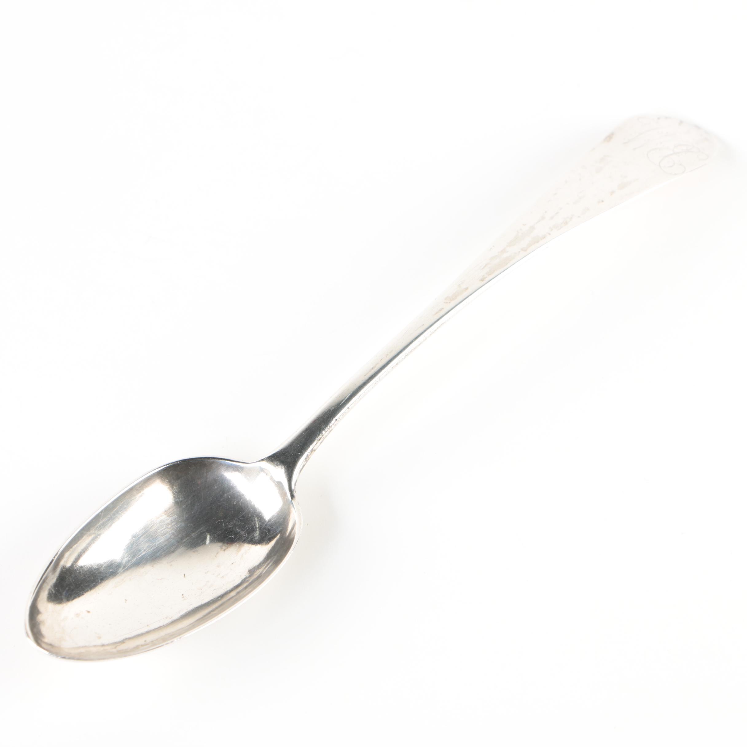 John Boburn American Coin Silver Tablespoon, Late 18th/ Early 19th Century
