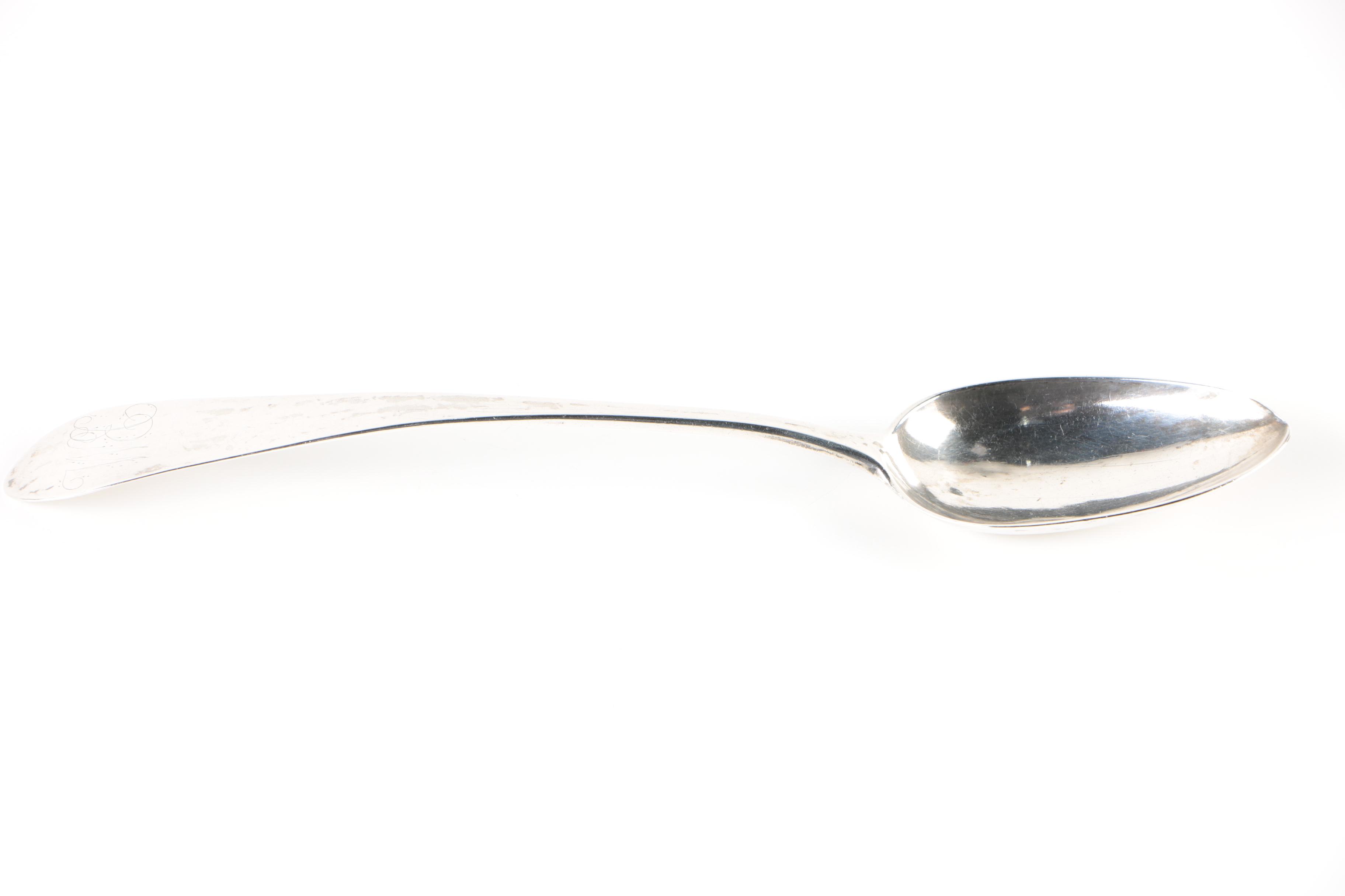 John Boburn American Coin Silver Tablespoon, Late 18th/ Early 19th Century