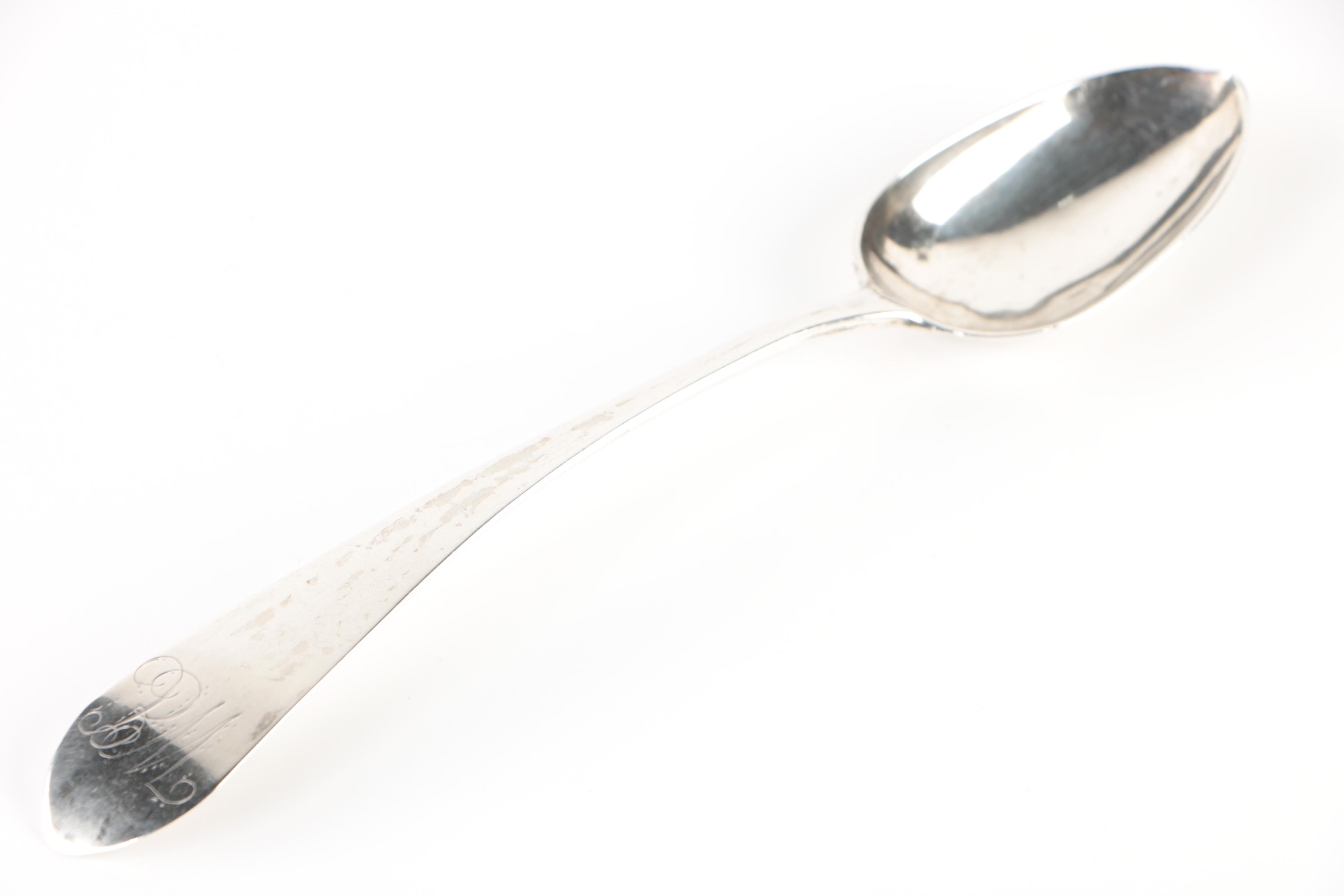 John Boburn American Coin Silver Tablespoon, Late 18th/ Early 19th Century