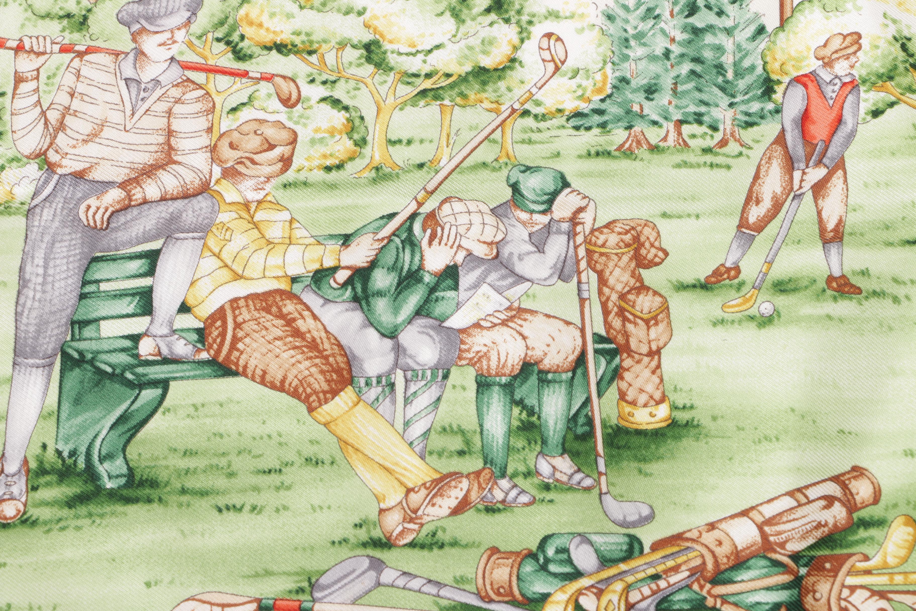 Salvatore Ferragamo Golf Print Silk Scarf