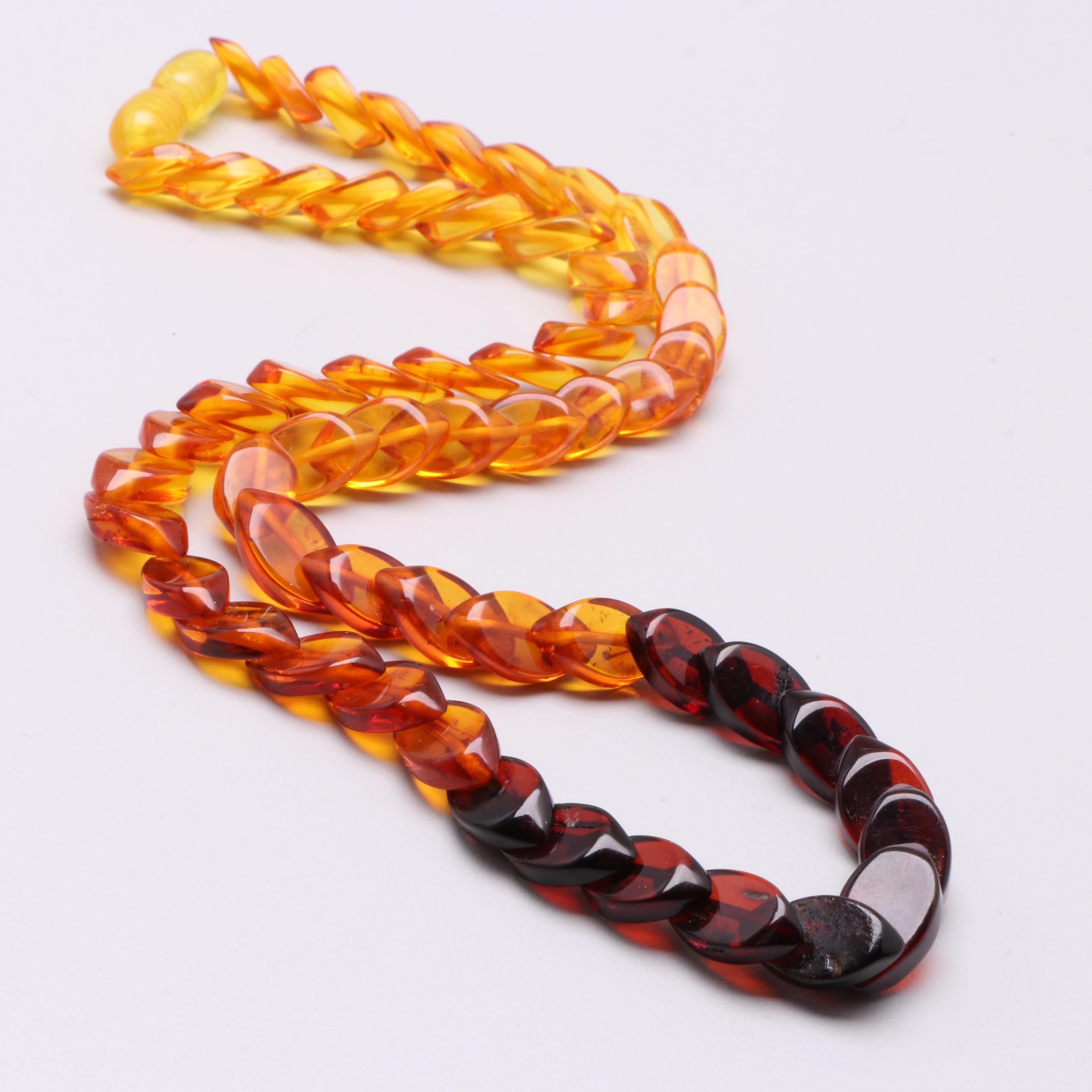 Vintage Amber and Copal Resin Beaded Necklaces